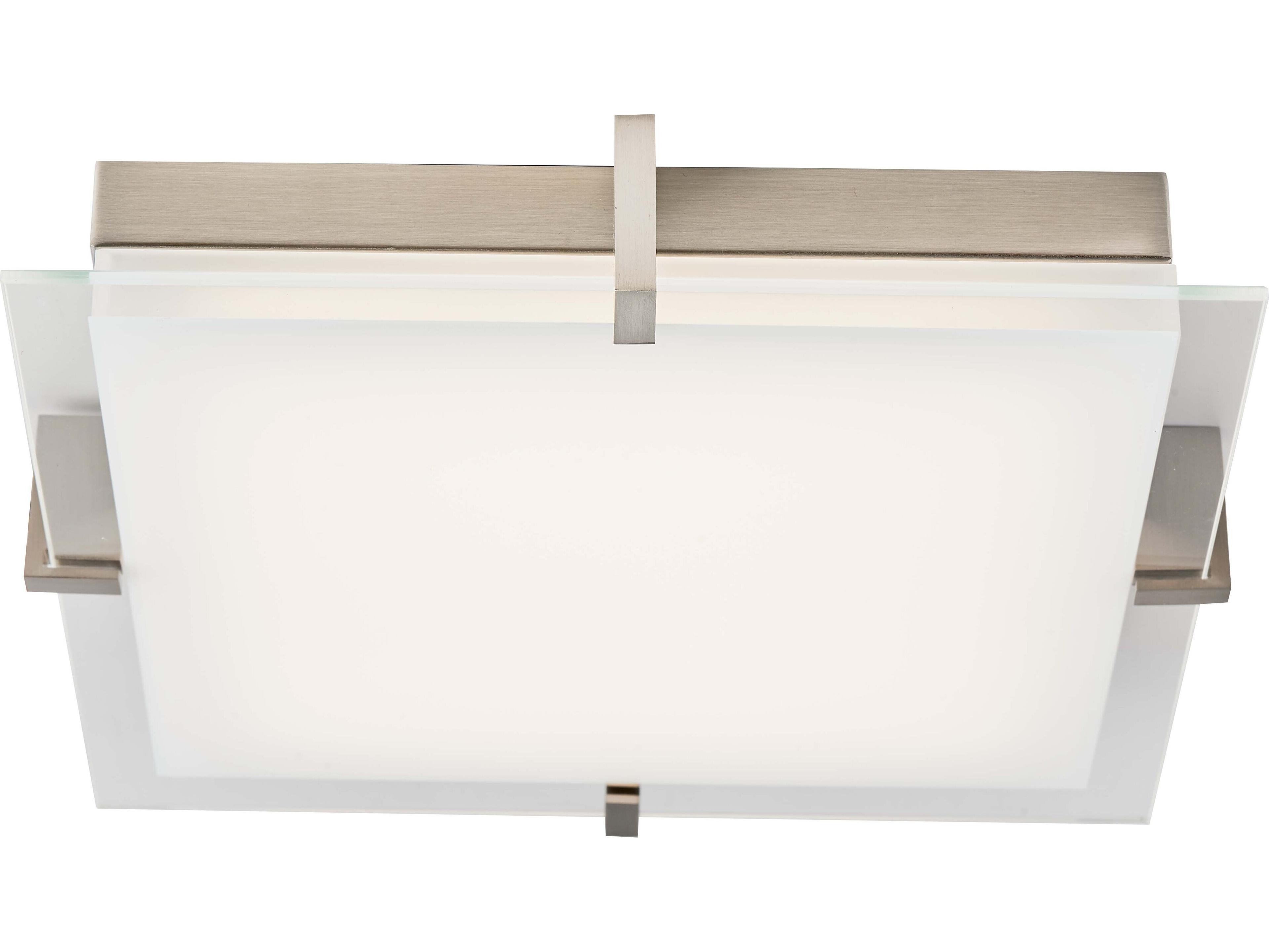 Abra Matrix 1-Light Brushed Nickel Flush Mount