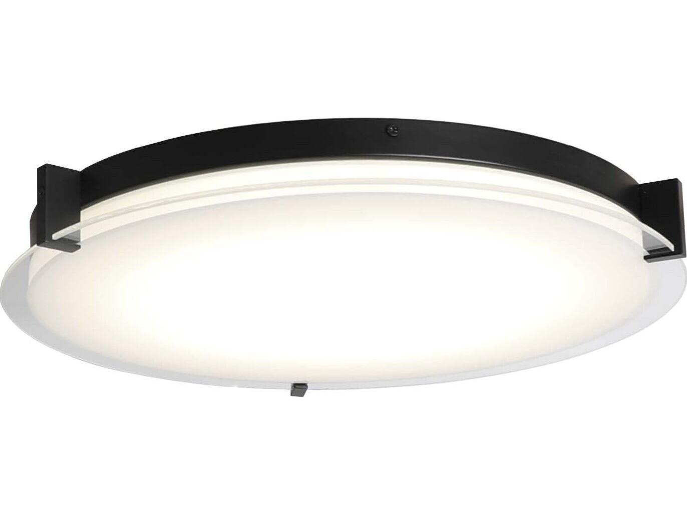 Abra Matrix 1-Light Black Round Flush Mount