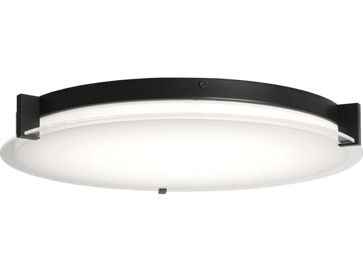 Abra Matrix 1-Light Black Round Flush Mount