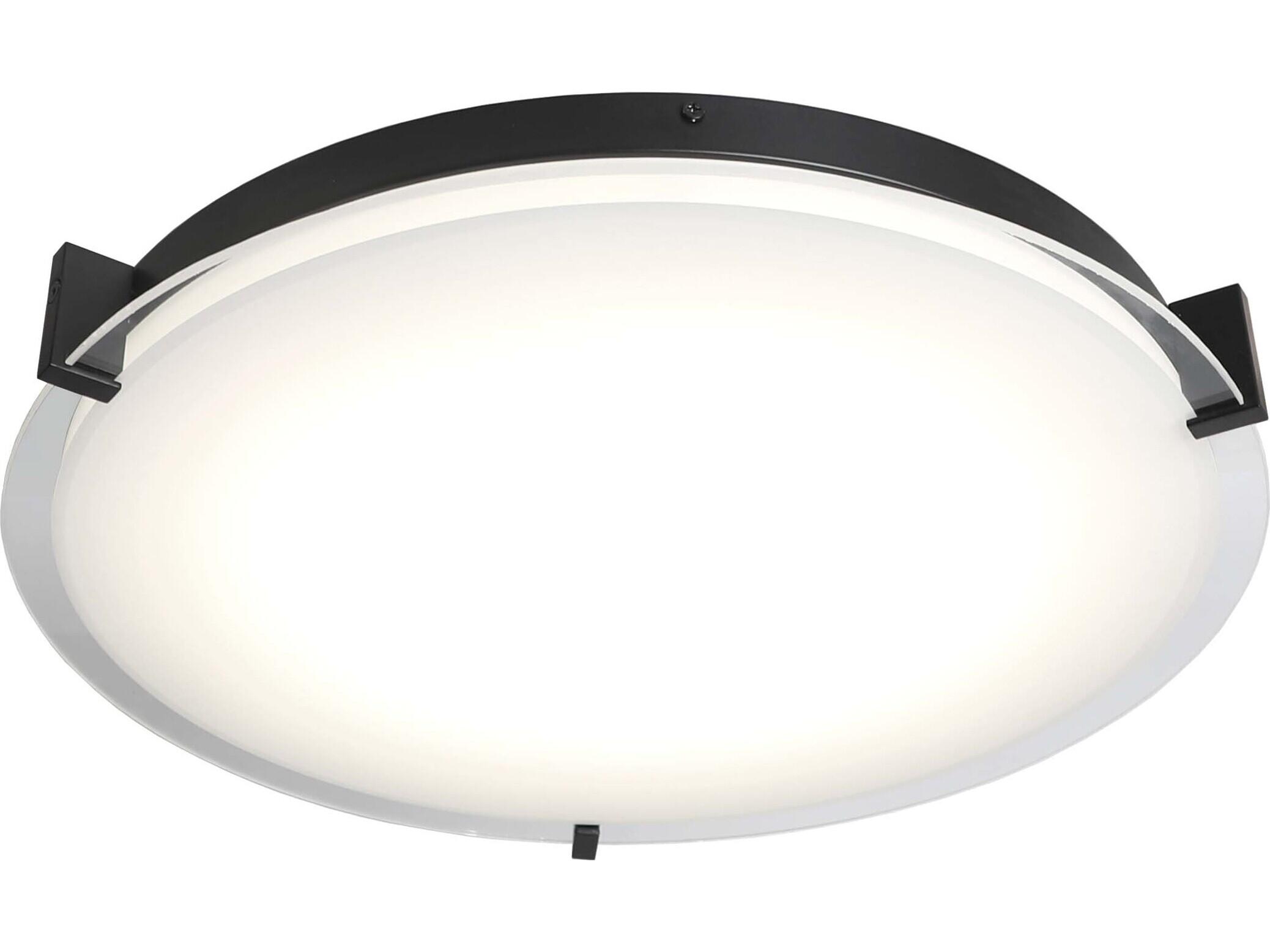 Abra Matrix 1-Light Black Round Flush Mount