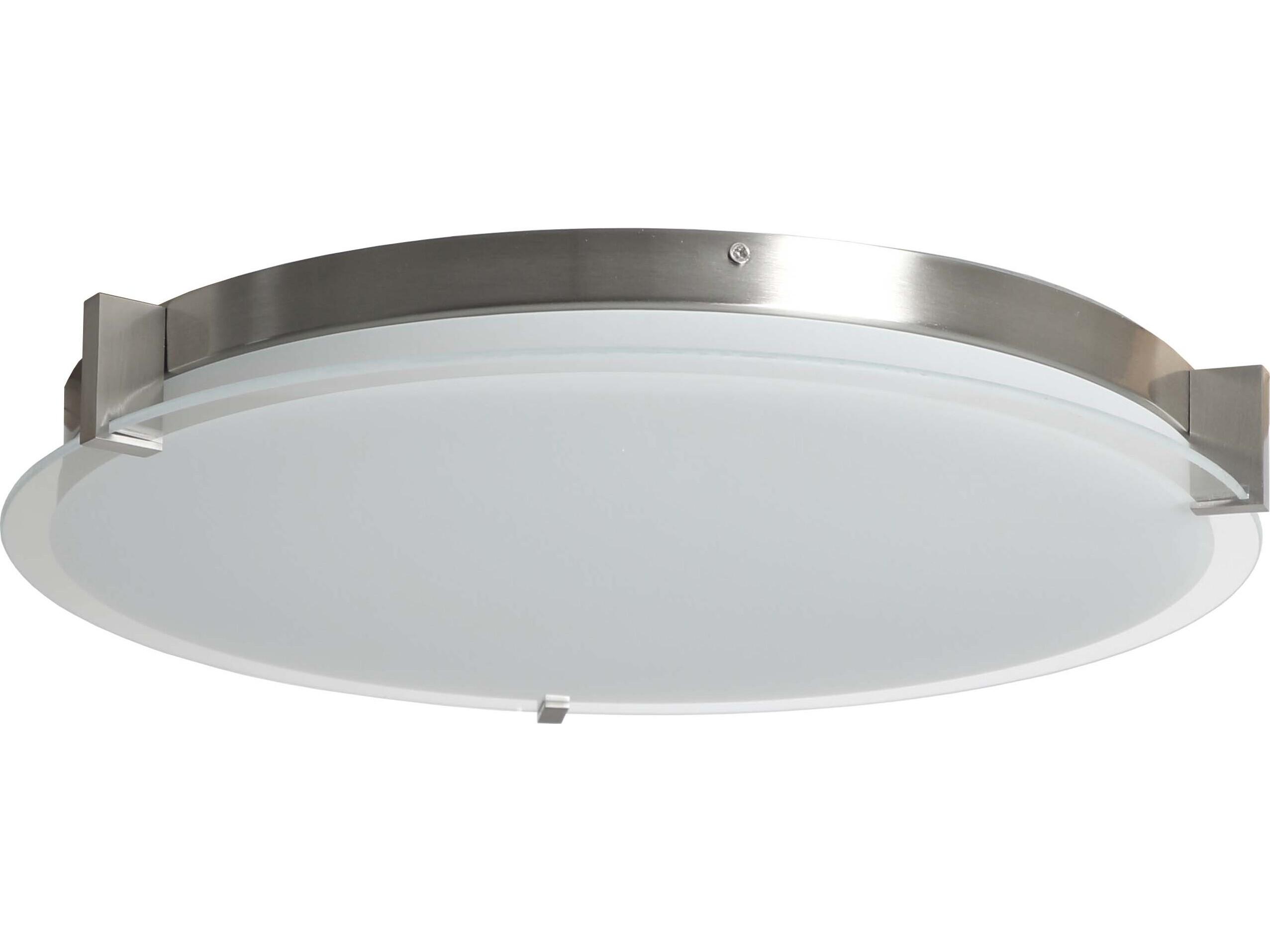 Abra Matrix 1-Light Brushed Nickel Round Flush Mount