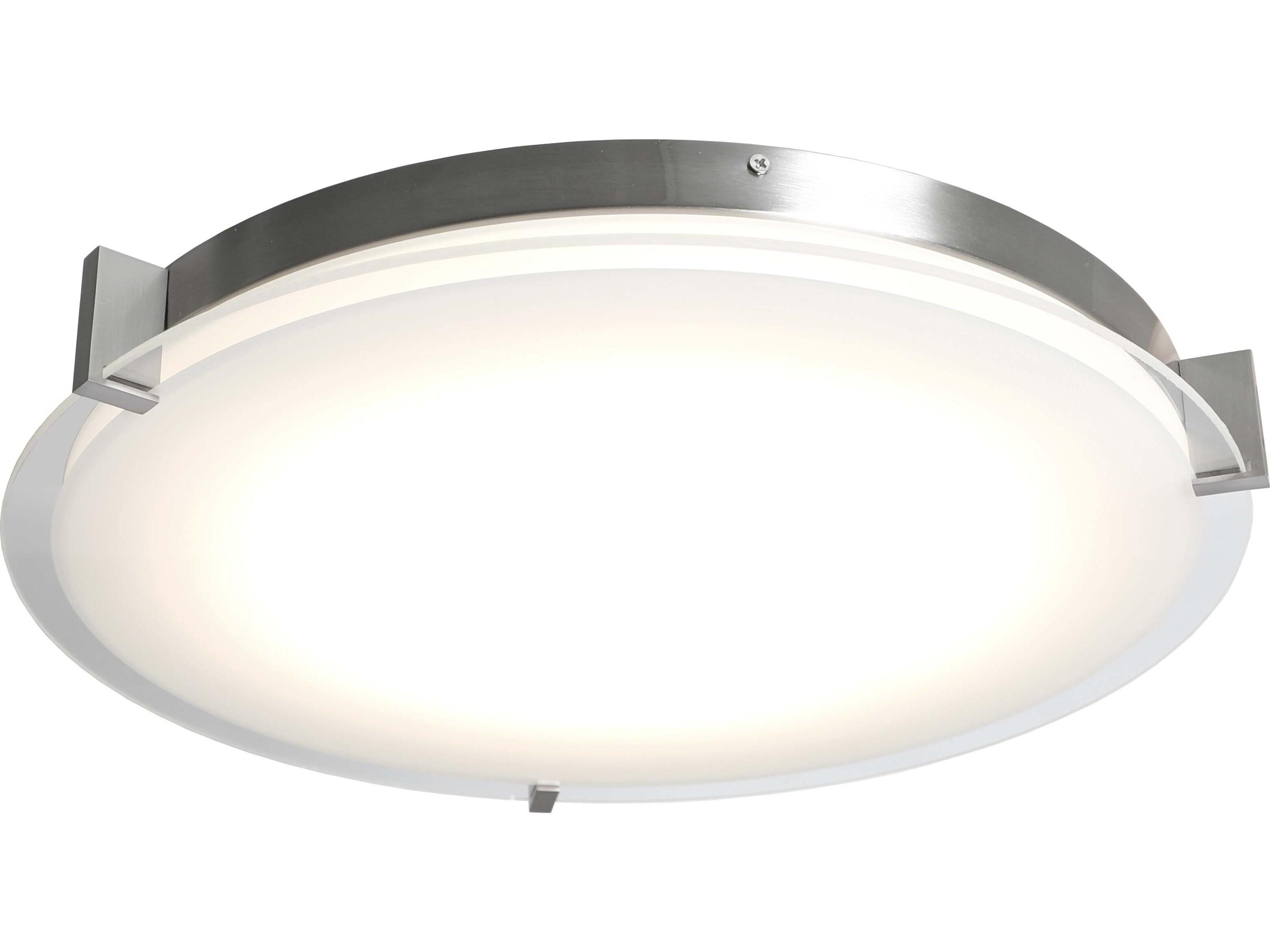 Abra Matrix 1-Light Brushed Nickel Round Flush Mount
