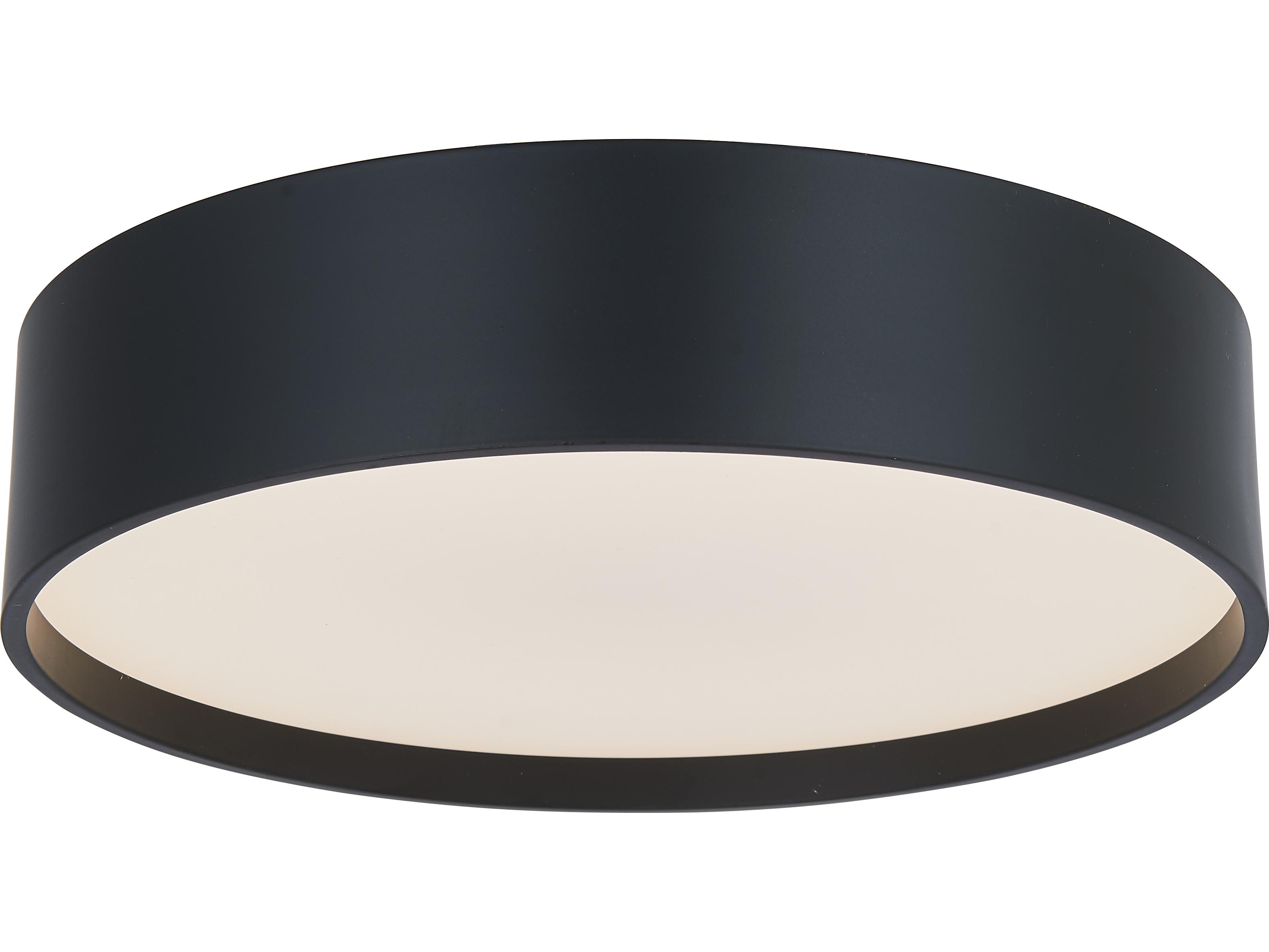 Abra Snare 1-Light Matte Black Round Flush Mount