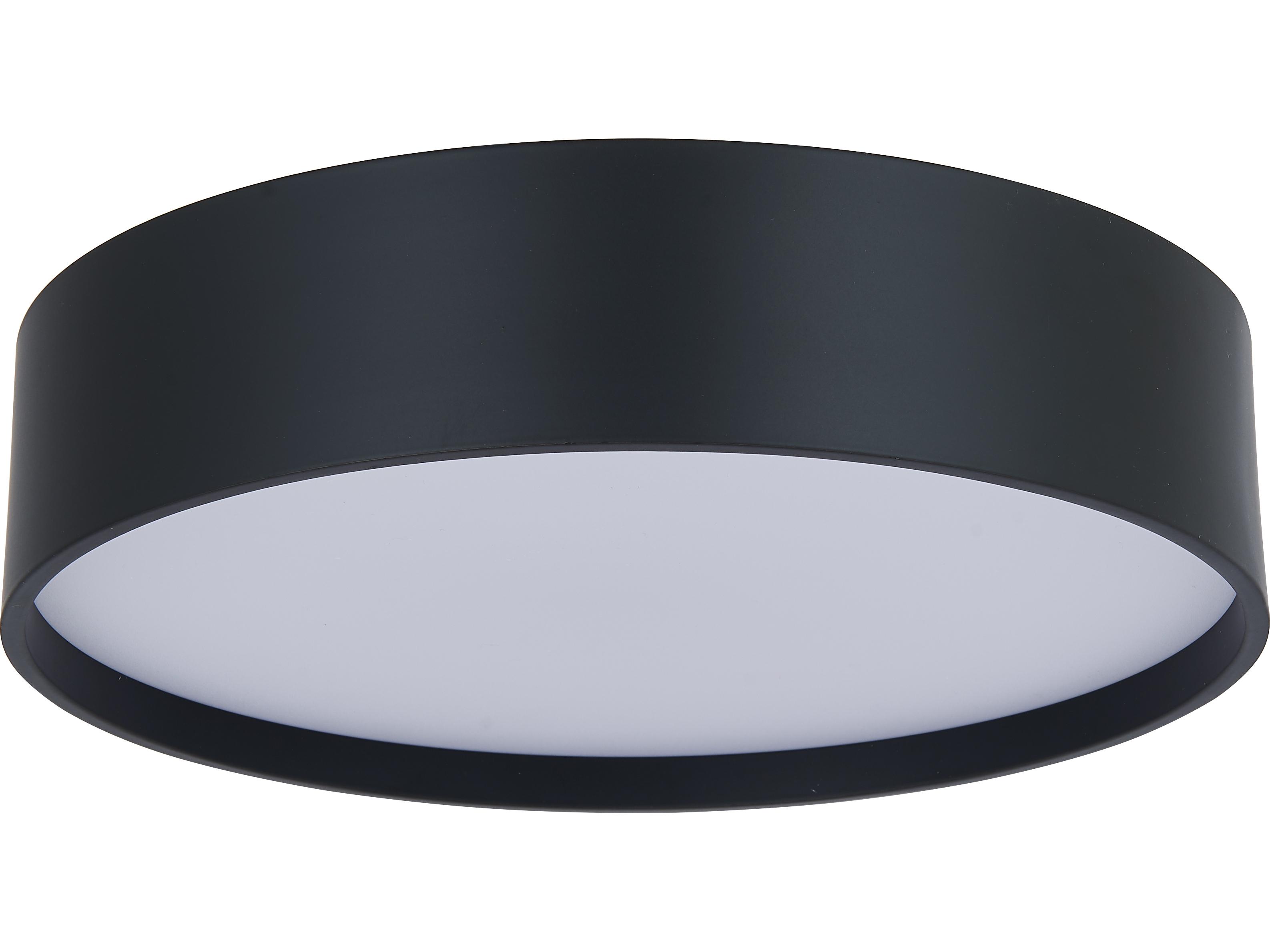 Abra Snare 1-Light Matte Black Round Flush Mount