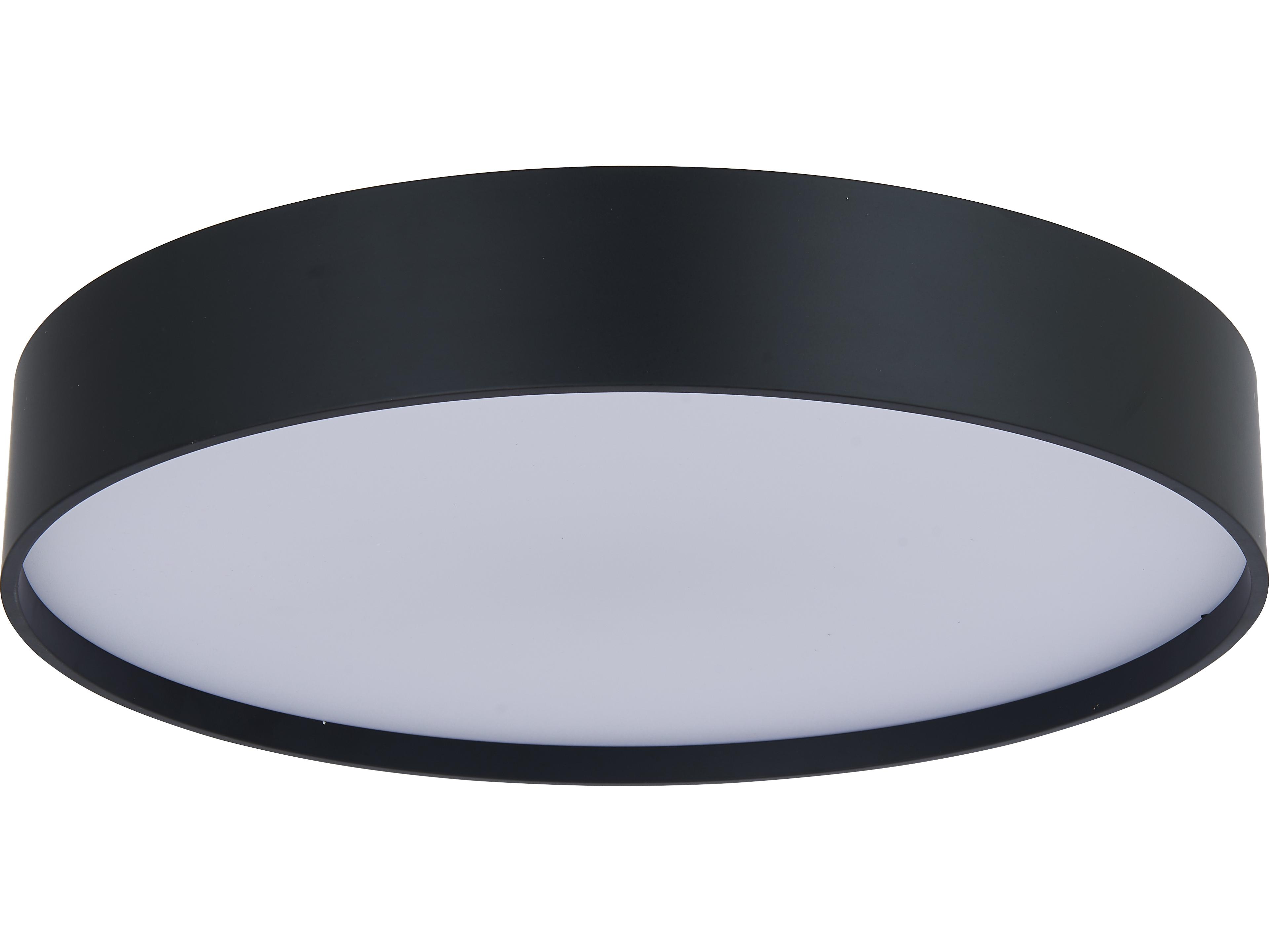 Abra Snare 1-Light Matte Black Round Flush Mount