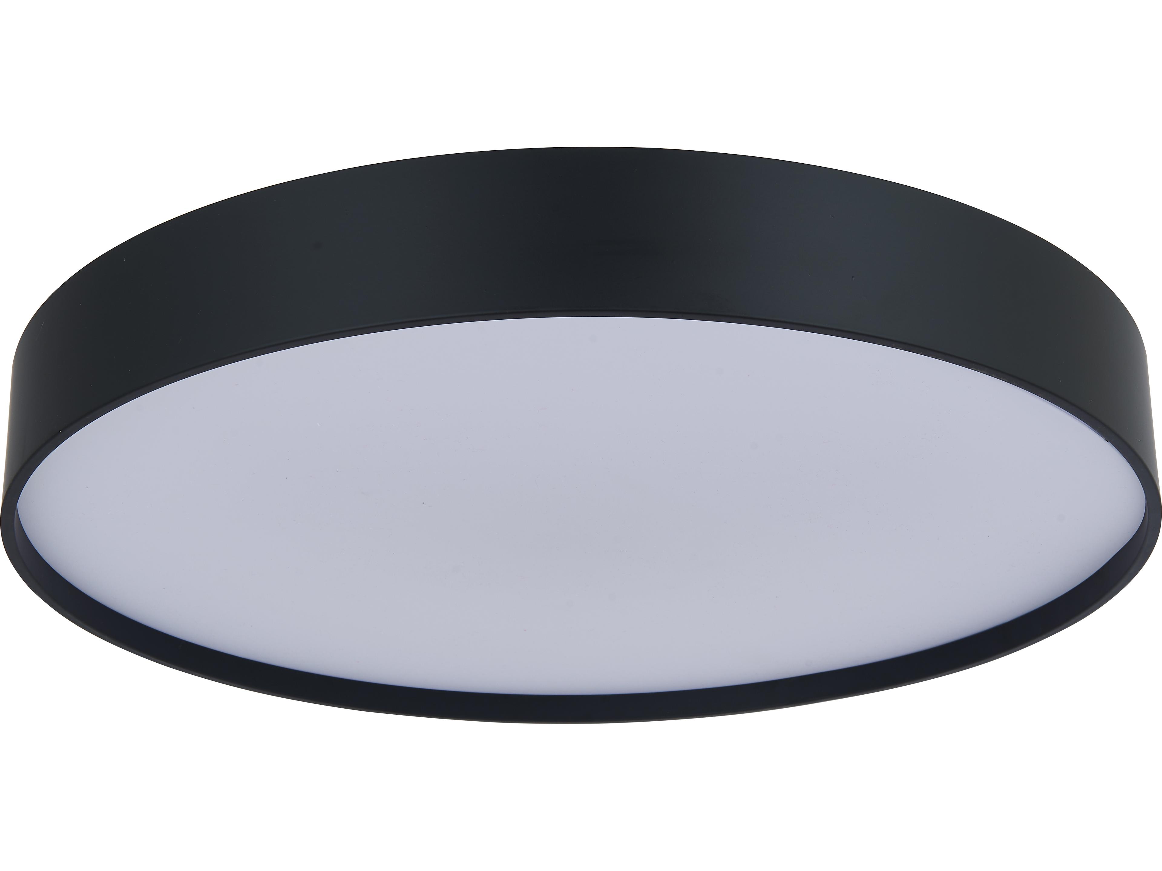 Abra Snare 1-Light Matte Black Round Flush Mount