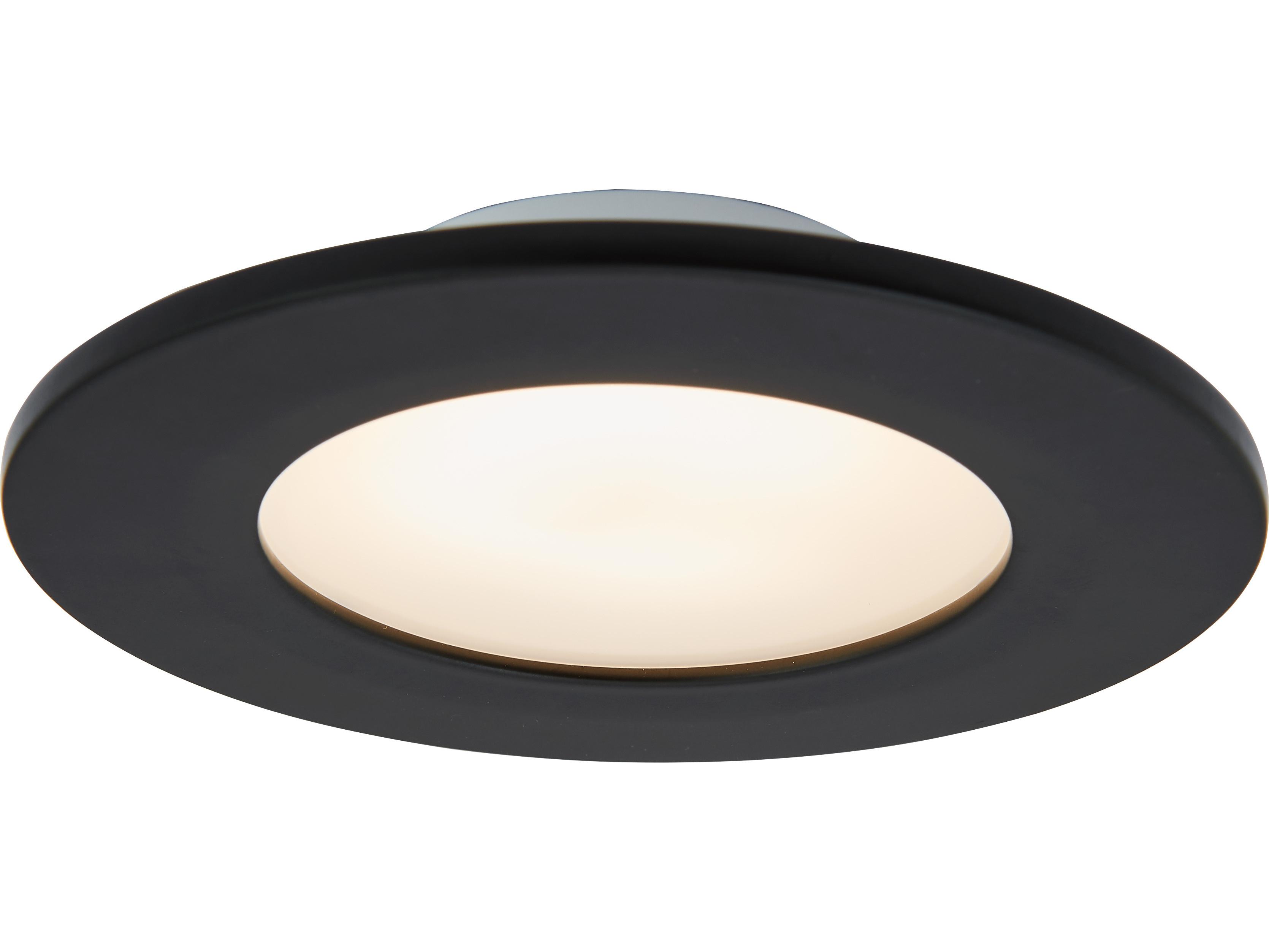 Abra Button 1-Light Black Round Flush Mount