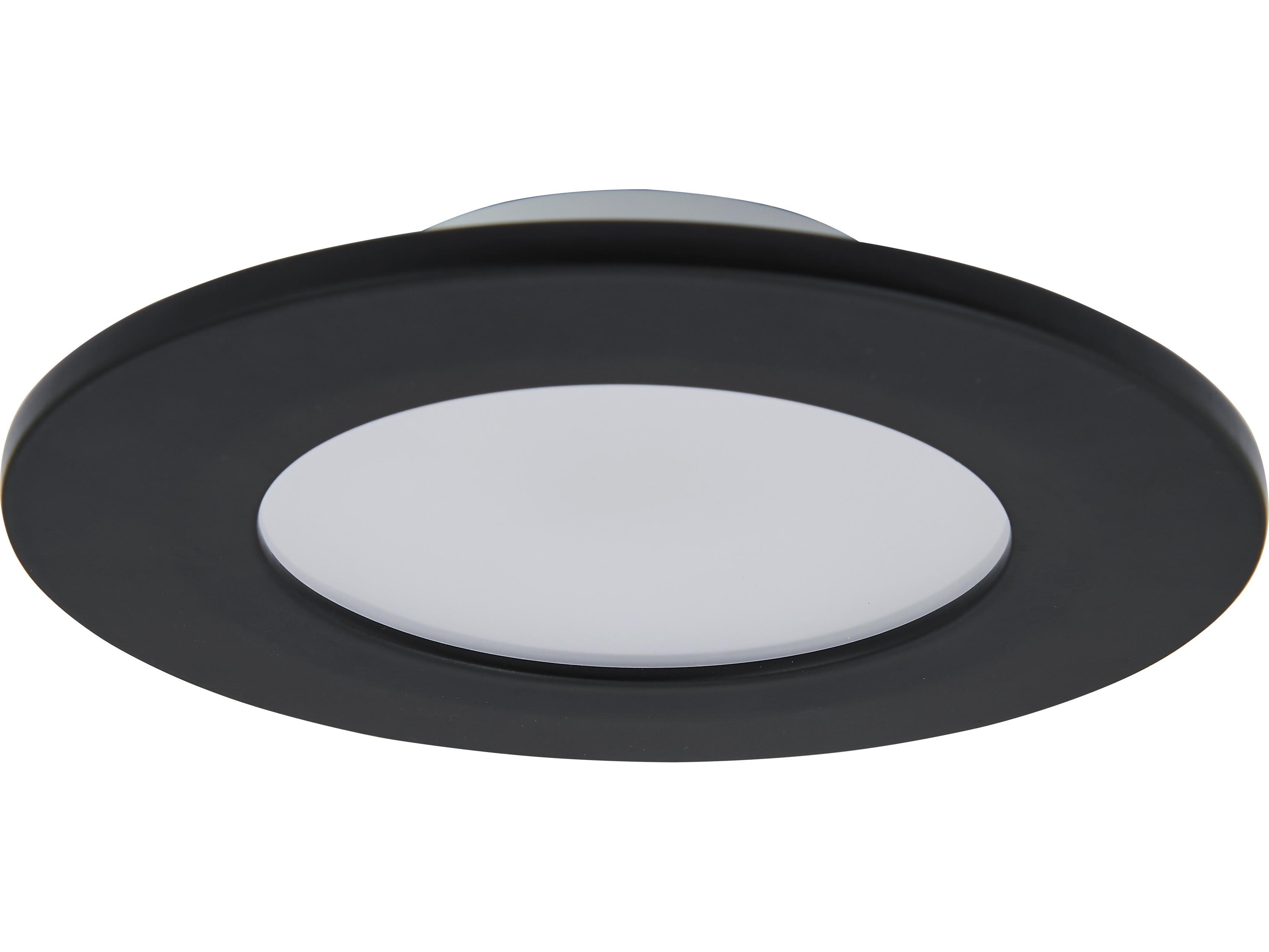 Abra Button 1-Light Black Round Flush Mount