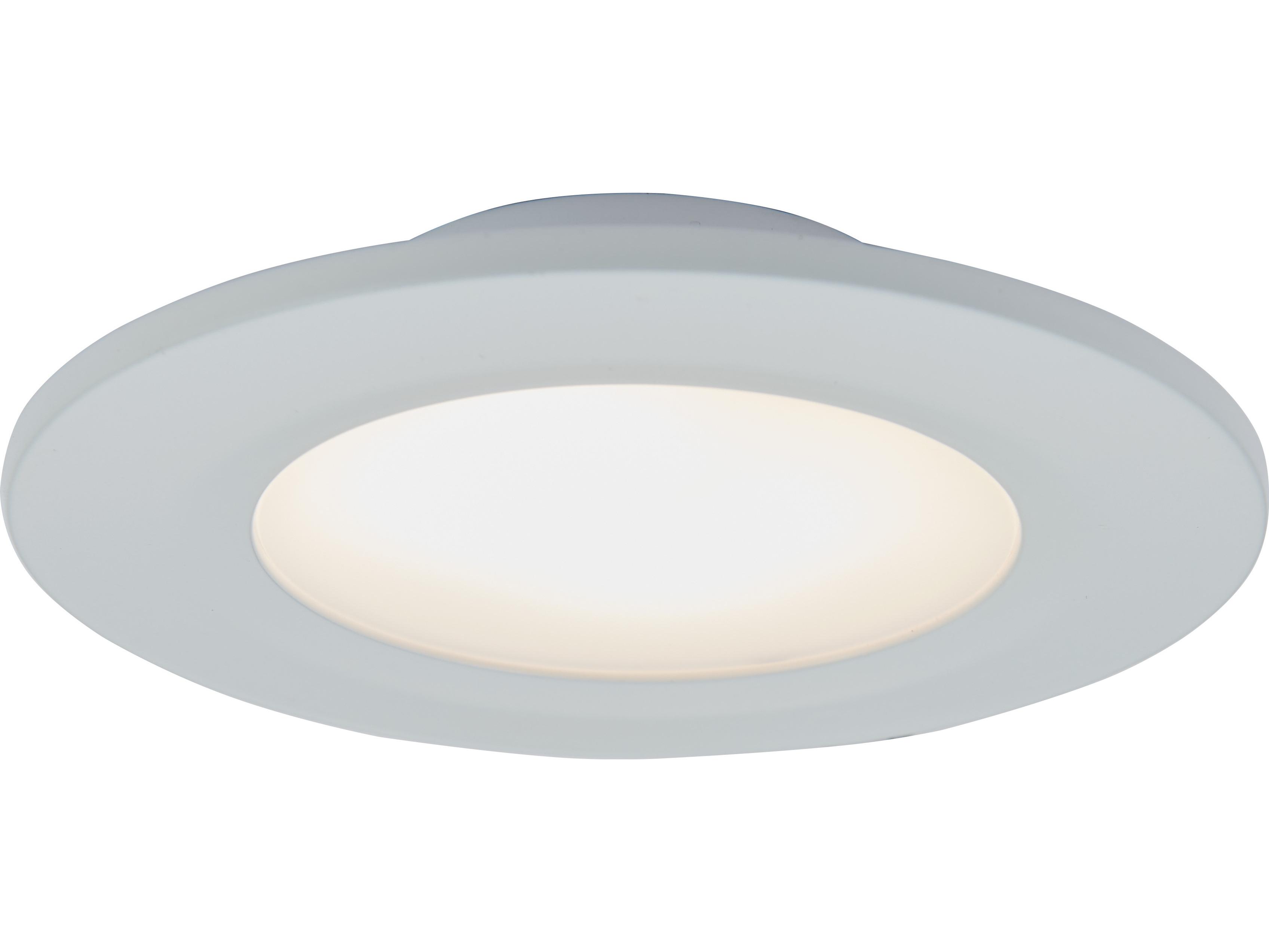 Abra Button 1-Light White Round Flush Mount