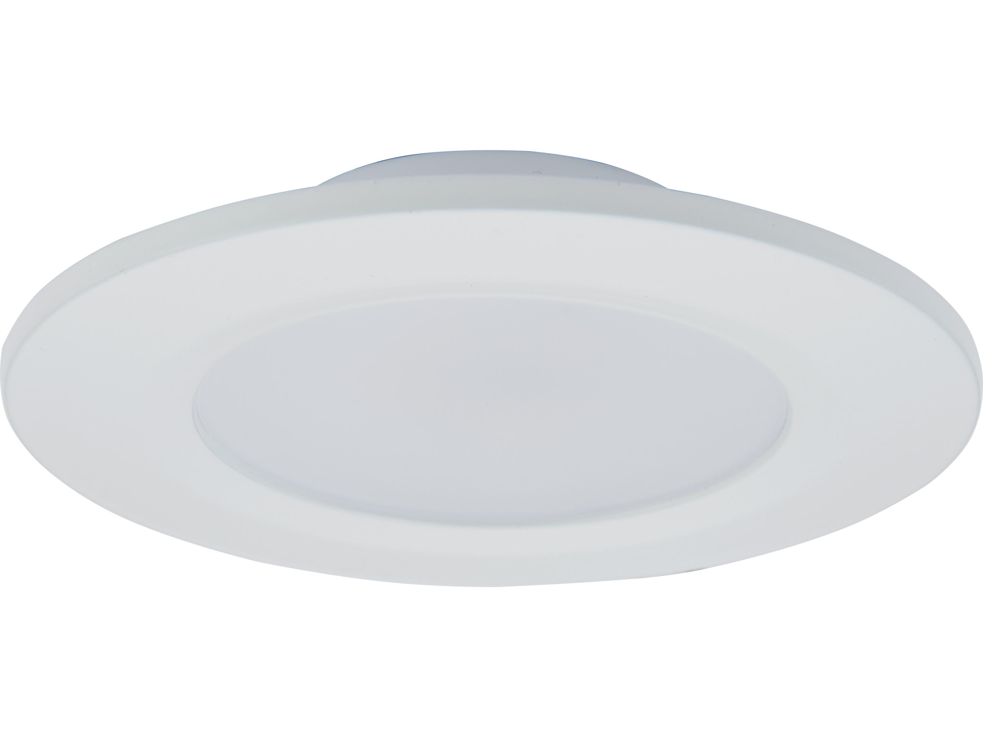 Abra Button 1-Light White Round Flush Mount
