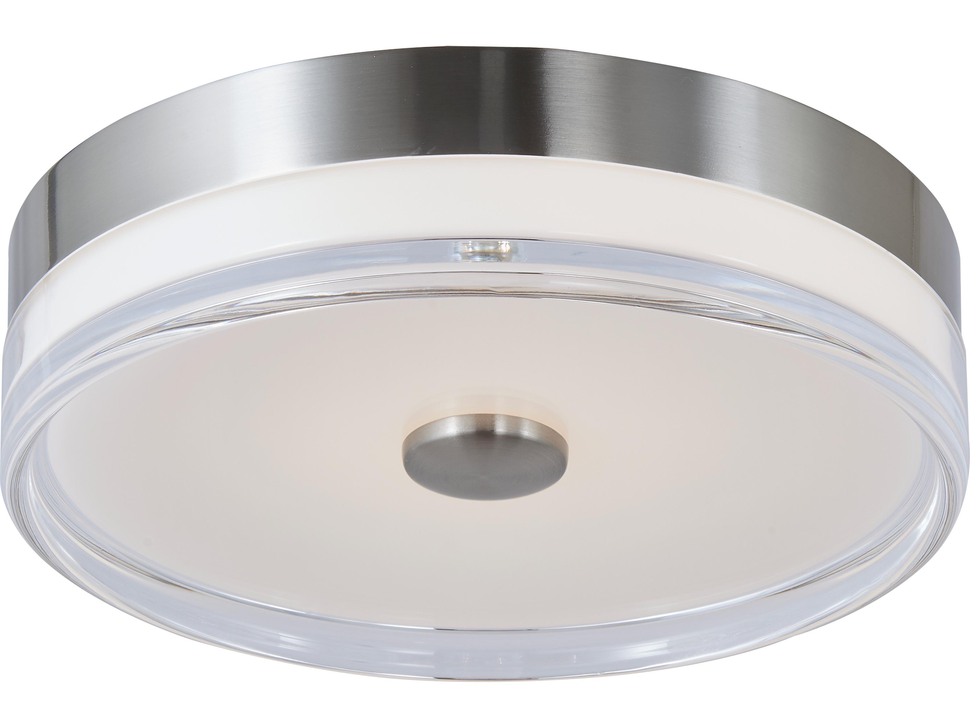 Abra Iris 1-Light Brushed Nickel Round Flush Mount