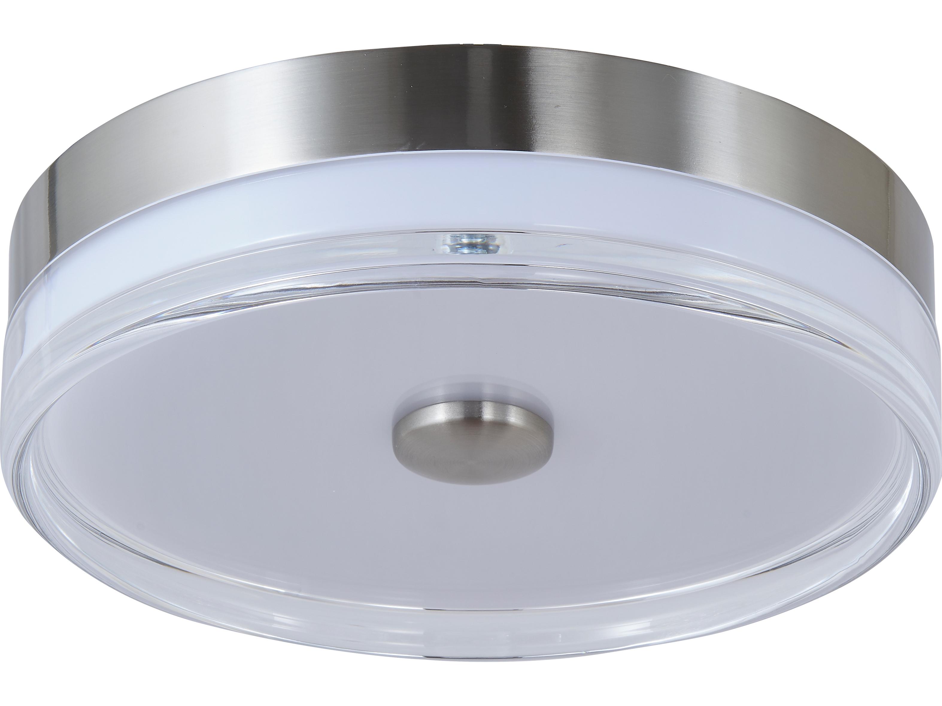 Abra Iris 1-Light Brushed Nickel Round Flush Mount