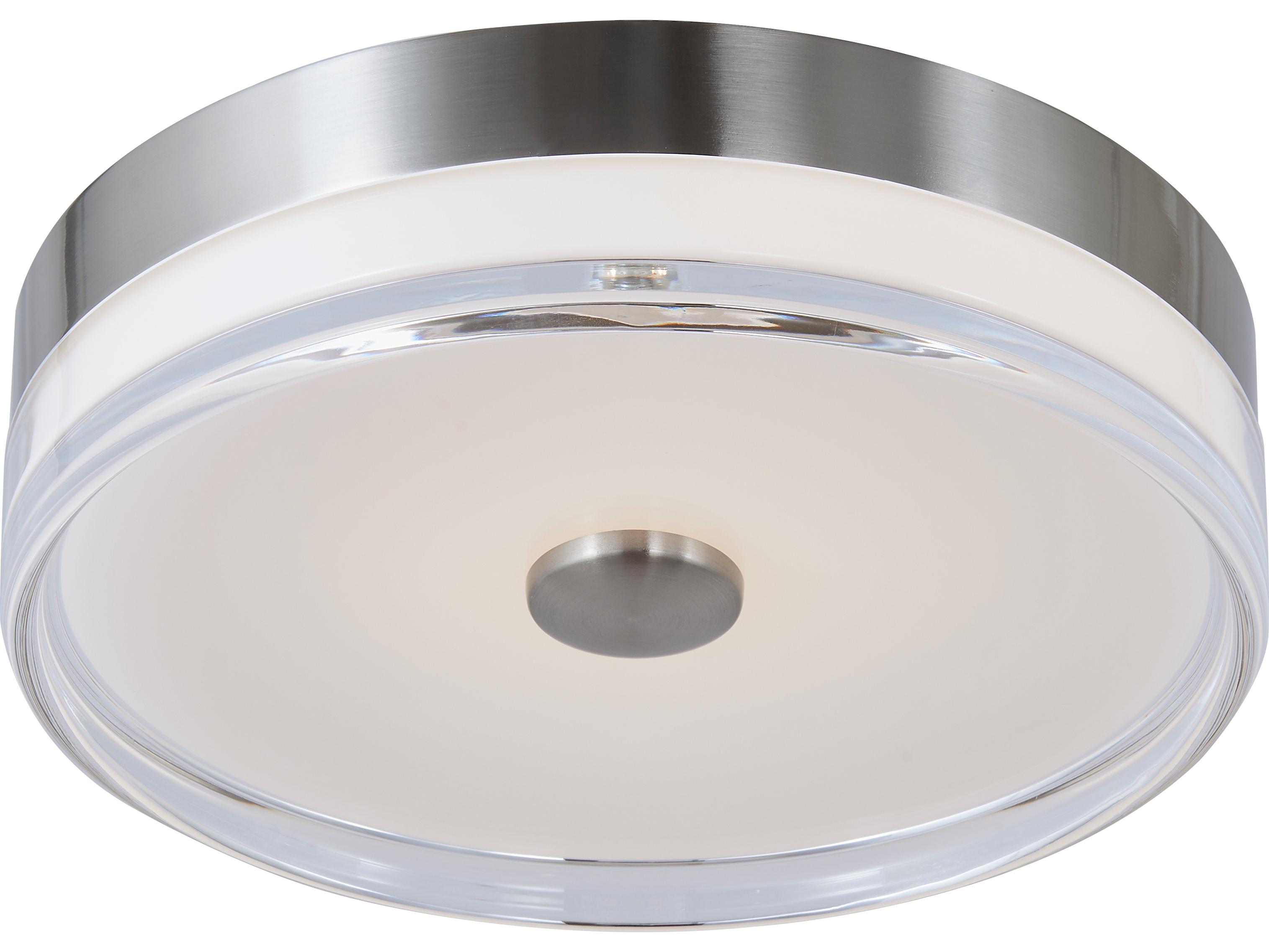Abra Iris 1-Light Brushed Nickel Round Flush Mount