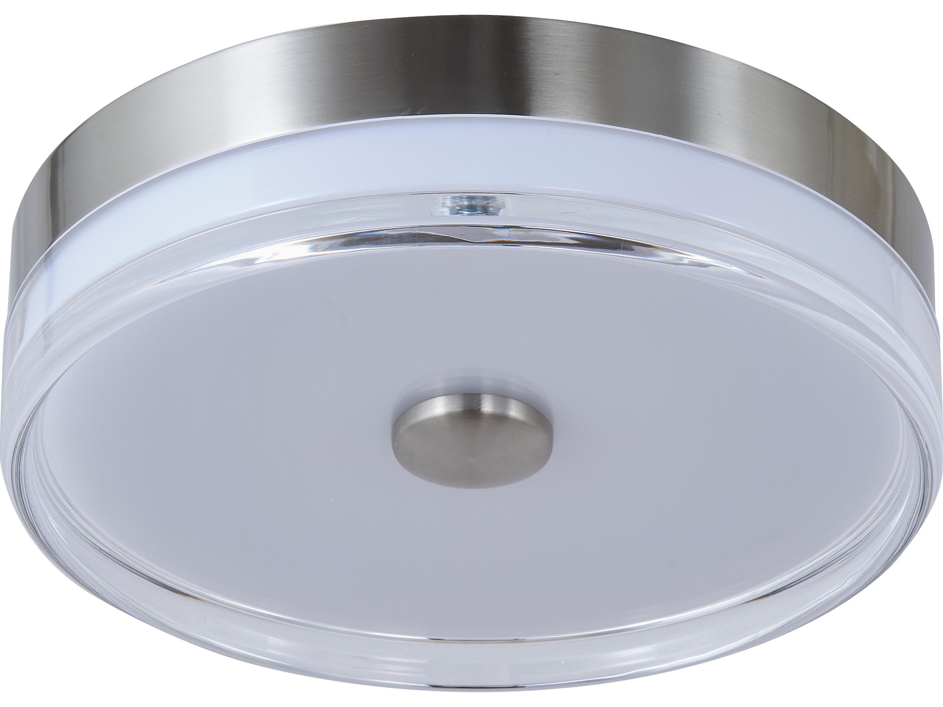 Abra Iris 1-Light Brushed Nickel Round Flush Mount