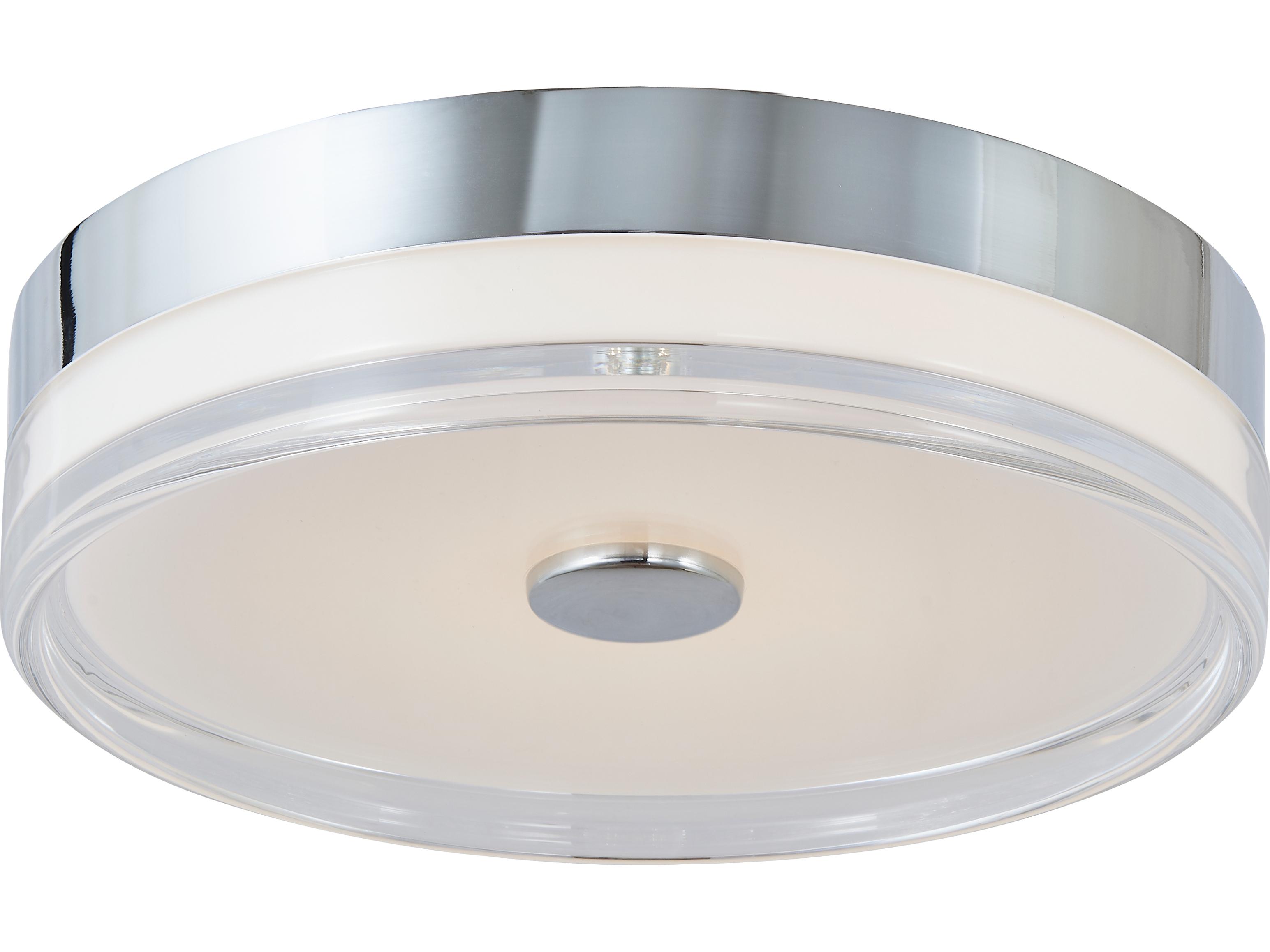 Abra Iris 1-Light Chrome Round Flush Mount