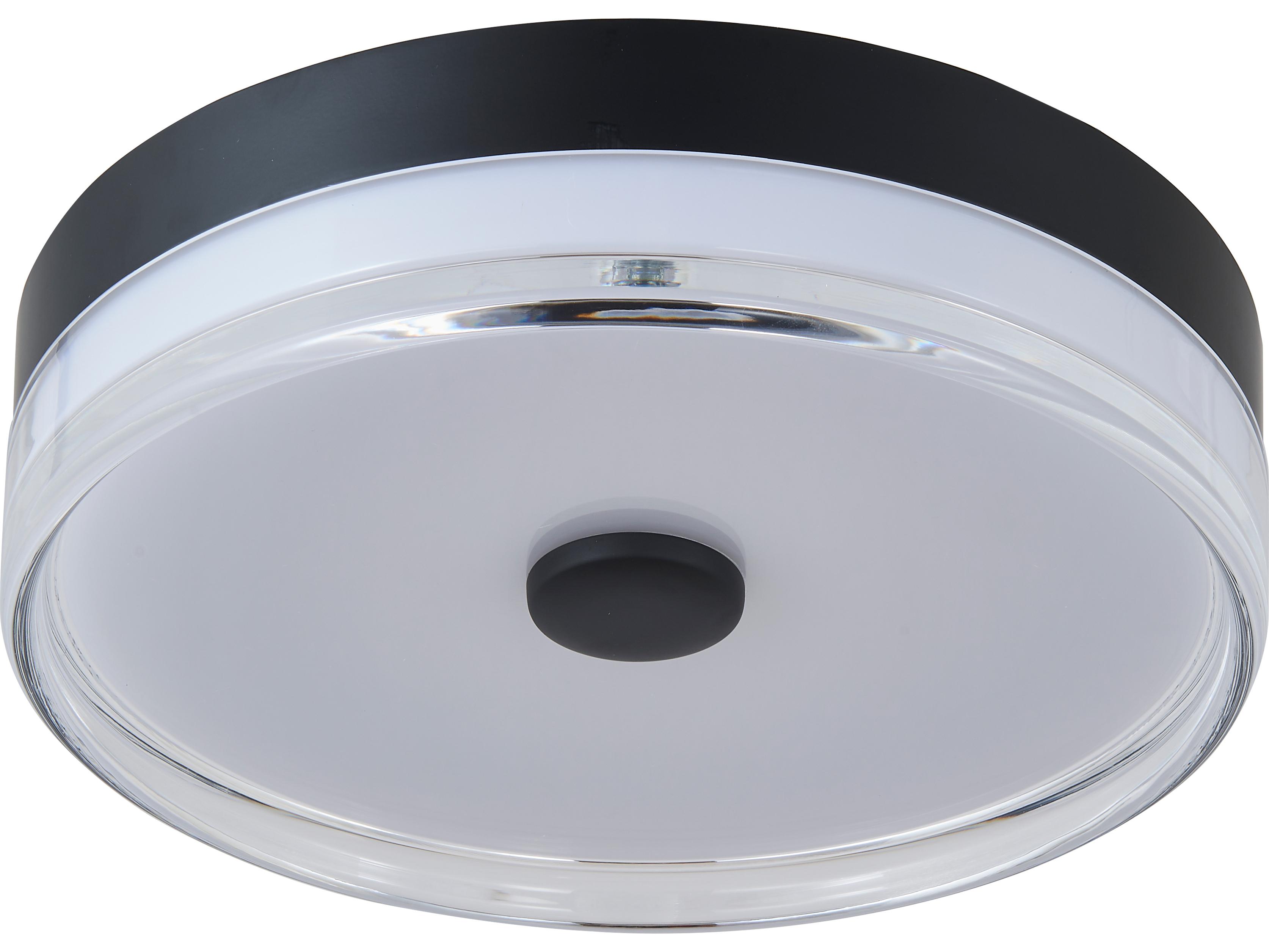 Abra Iris 1-Light Matte Black Round Flush Mount