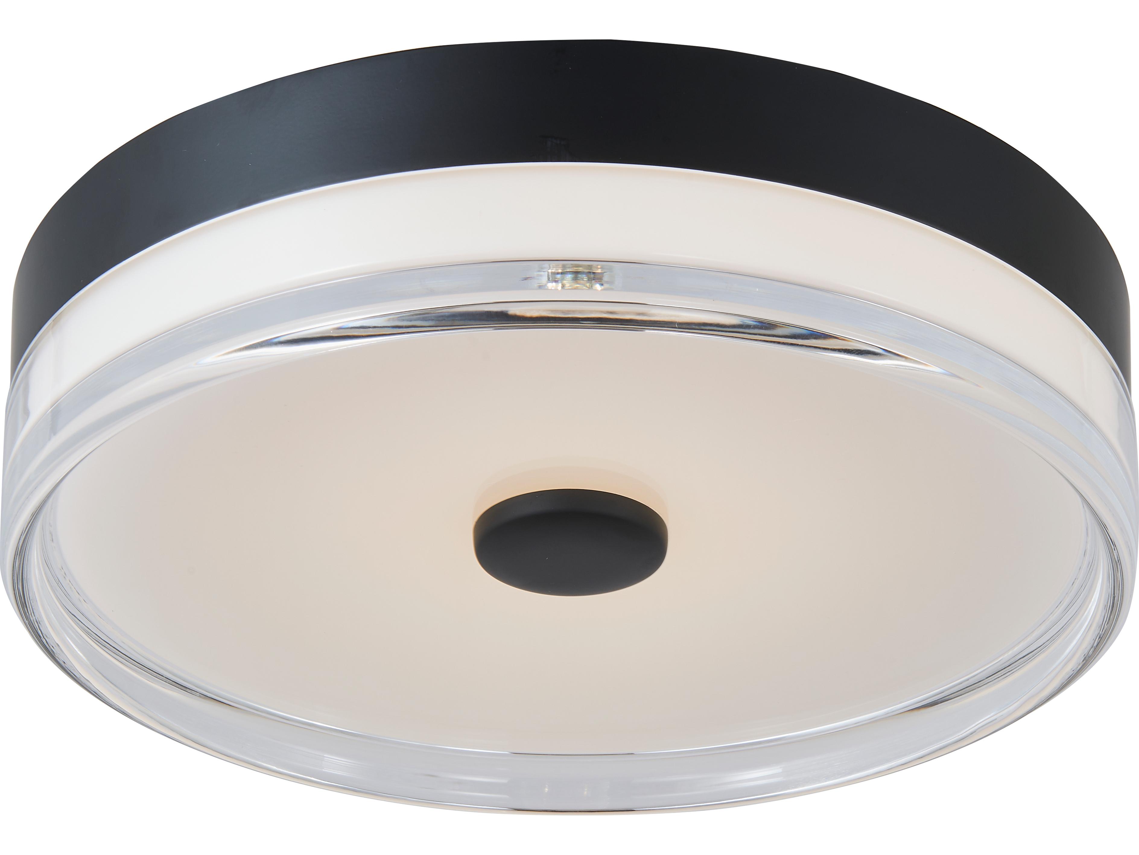 Abra Iris 1-Light Matte Black Round Flush Mount