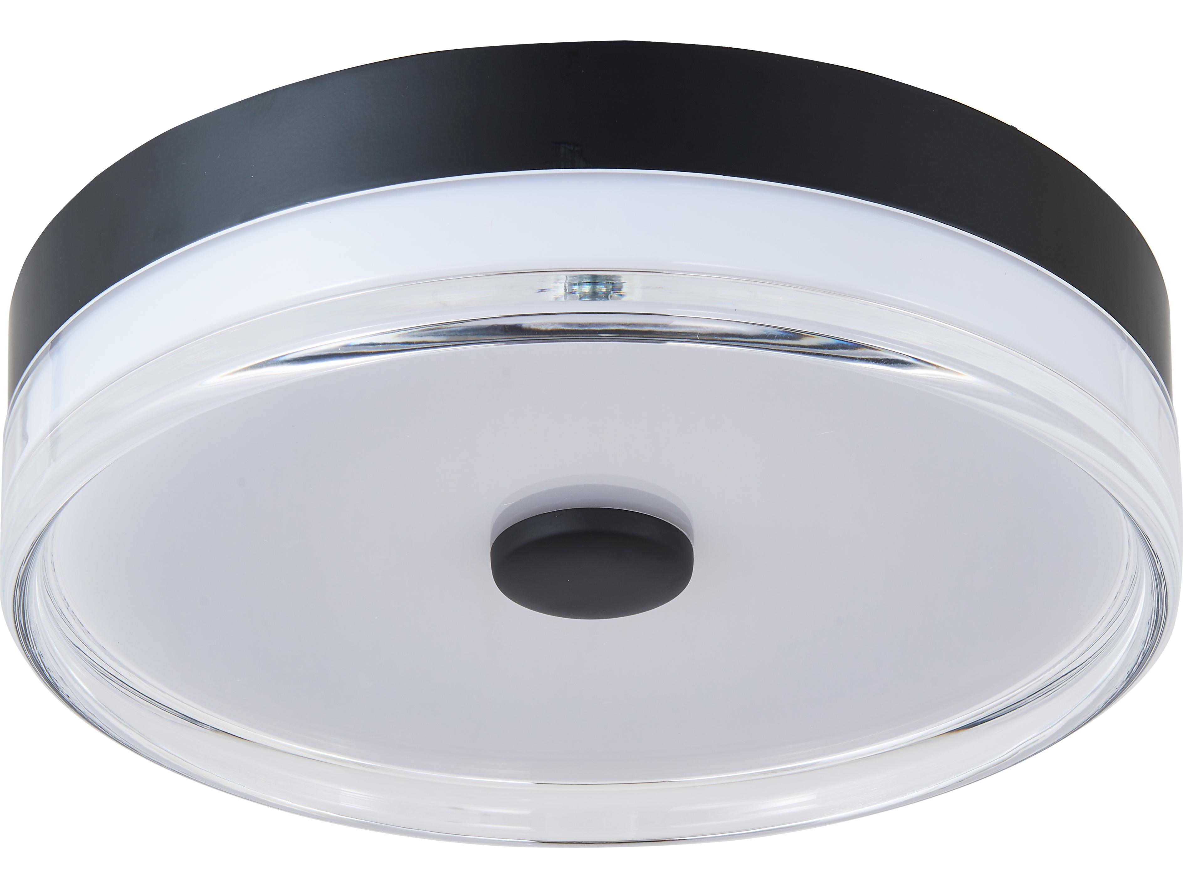 Abra Iris 1-Light Matte Black Round Flush Mount