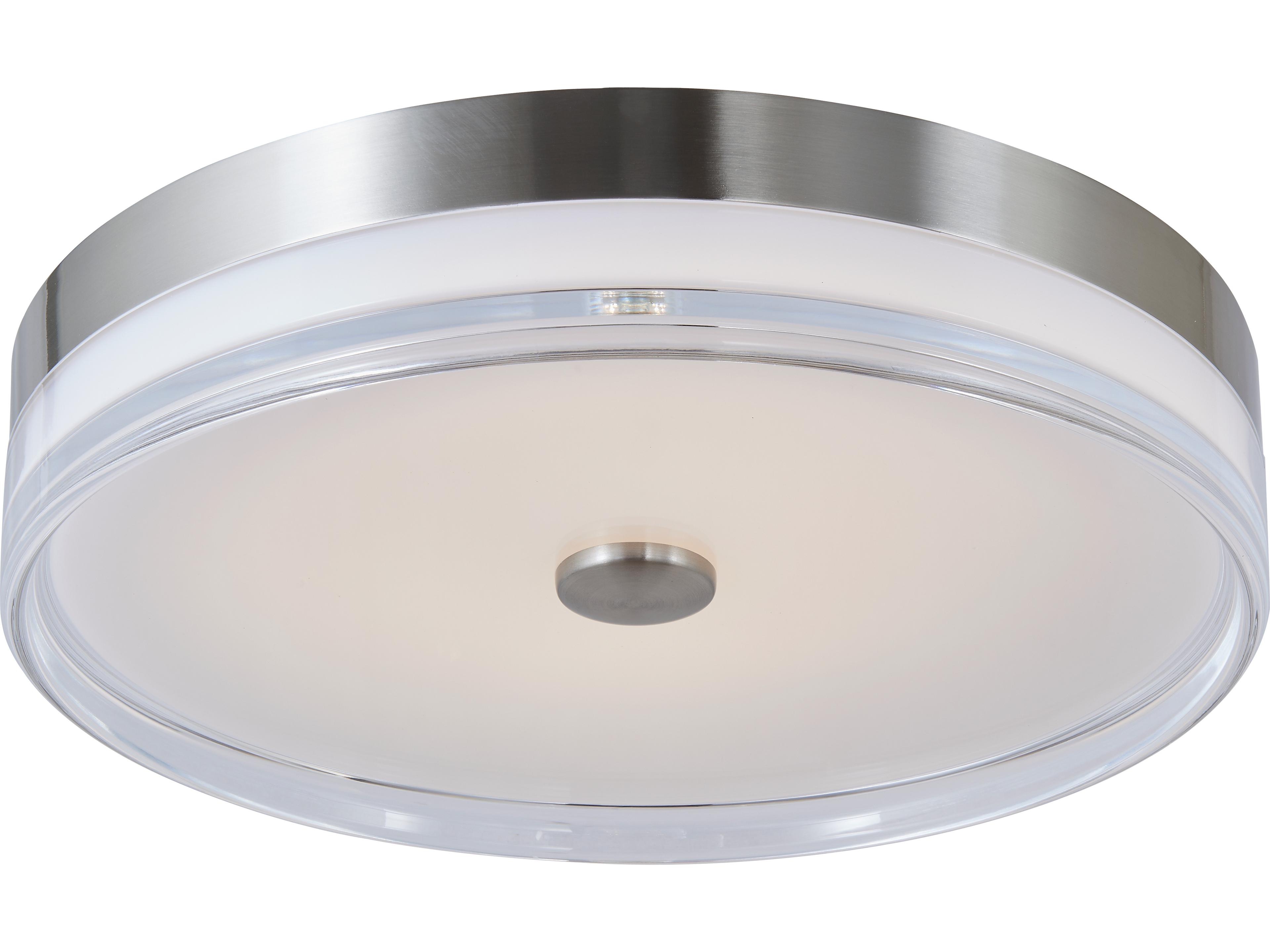 Abra Iris 1-Light Brushed Nickel Round Flush Mount