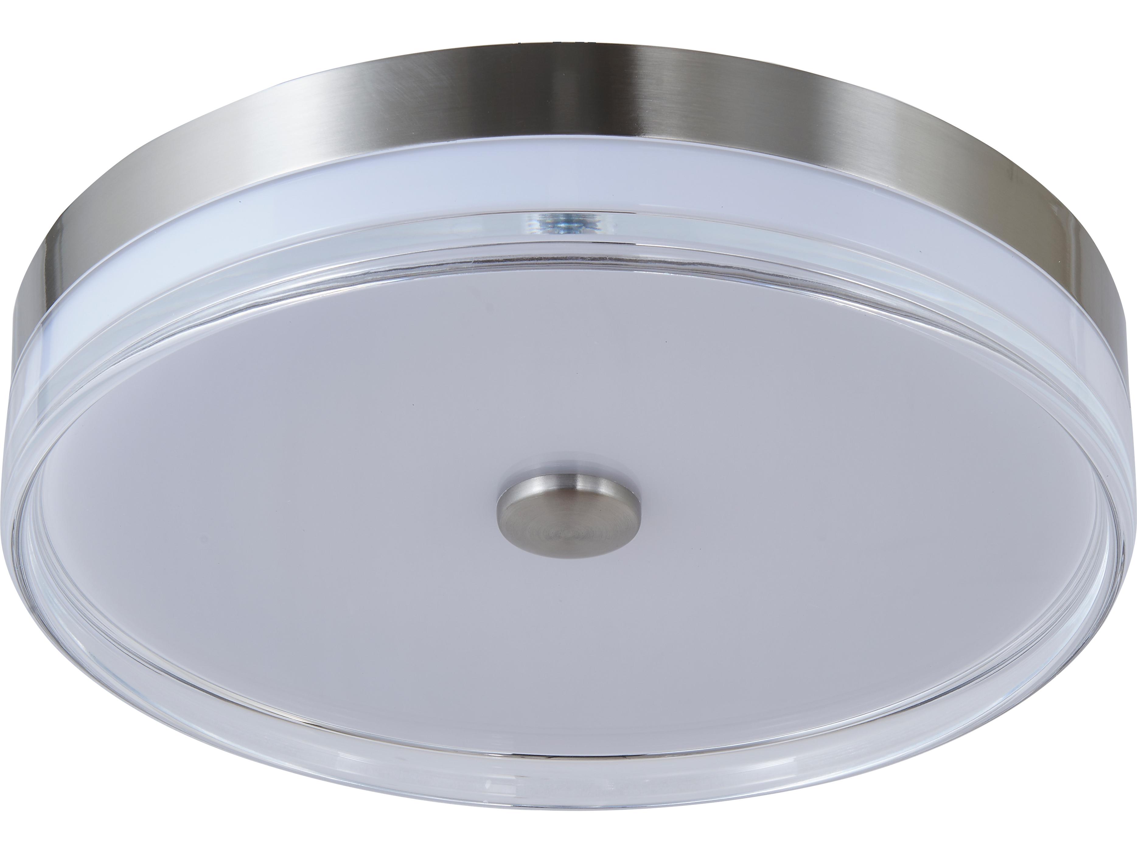 Abra Iris 1-Light Brushed Nickel Round Flush Mount