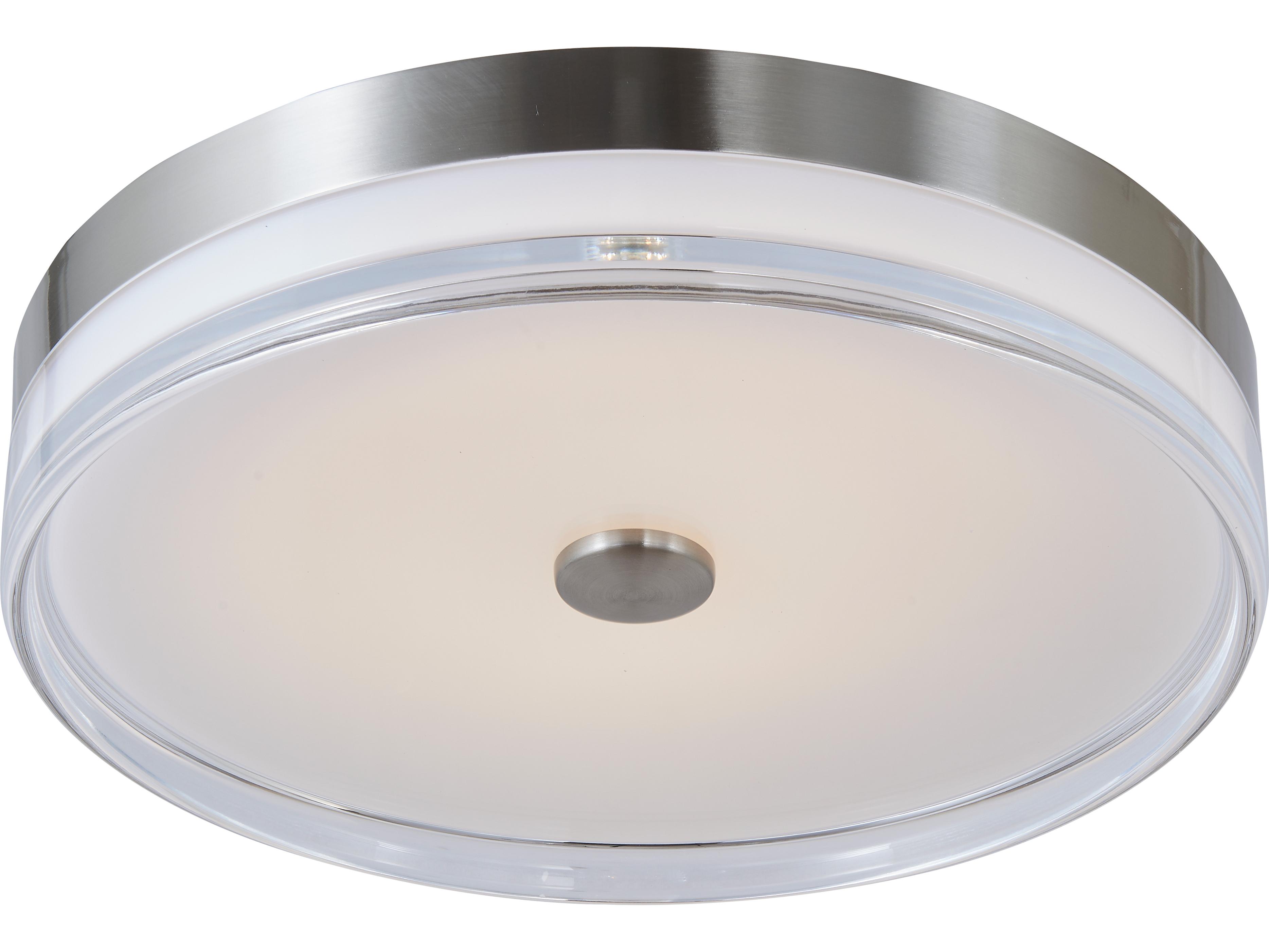 Abra Iris 1-Light Brushed Nickel Round Flush Mount