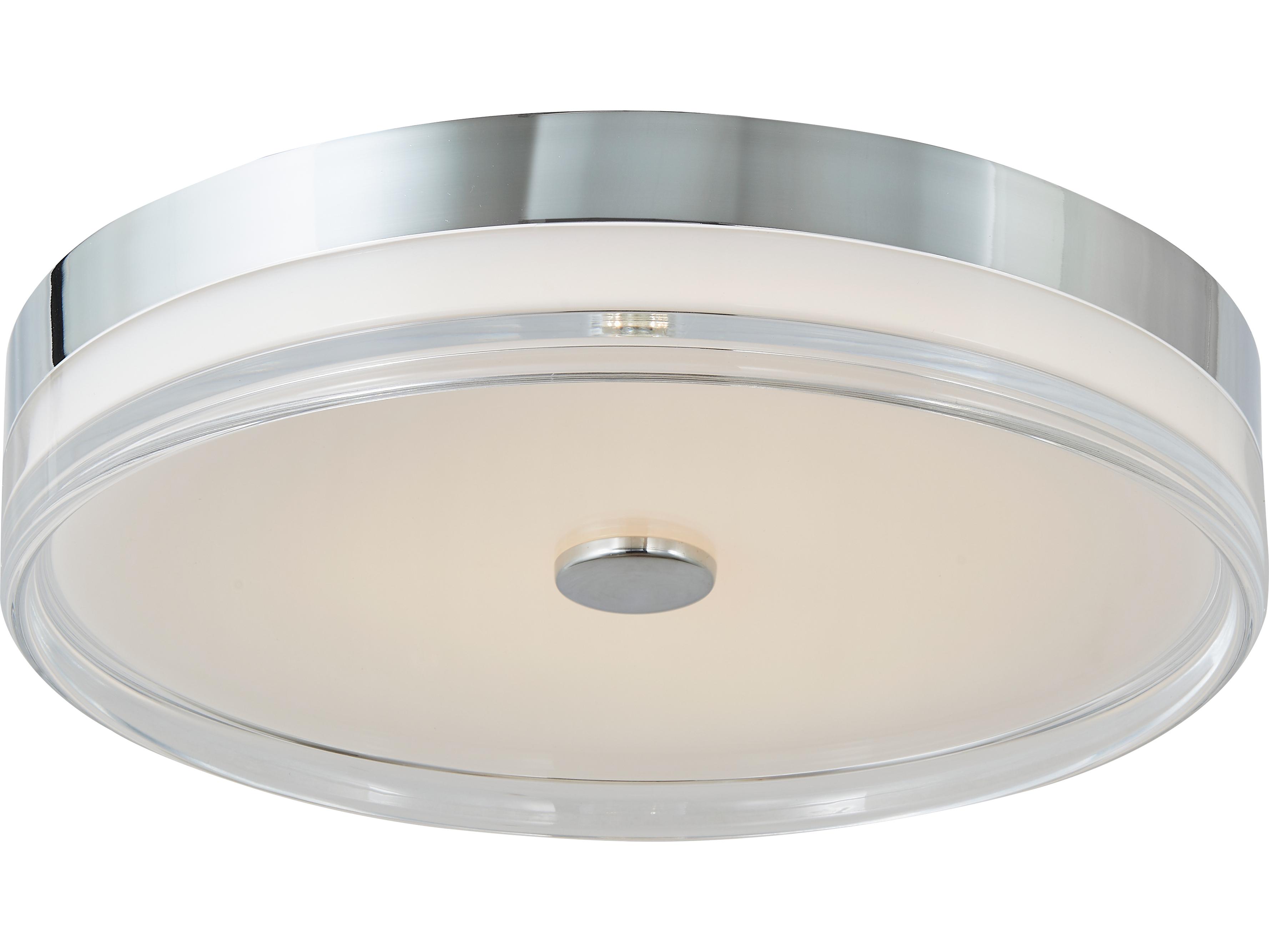 Abra Iris 1-Light Chrome Round Flush Mount