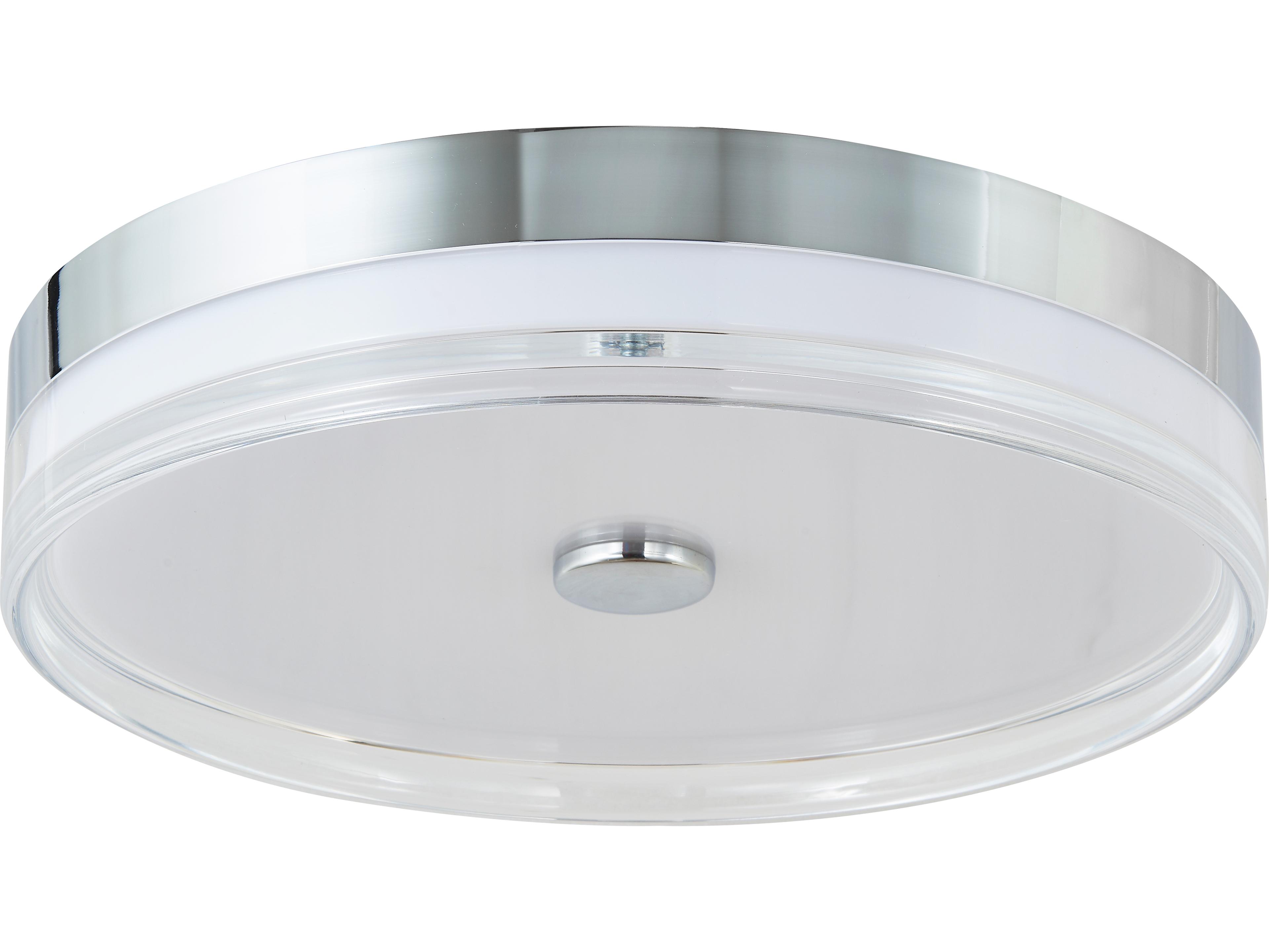 Abra Iris 1-Light Chrome Round Flush Mount