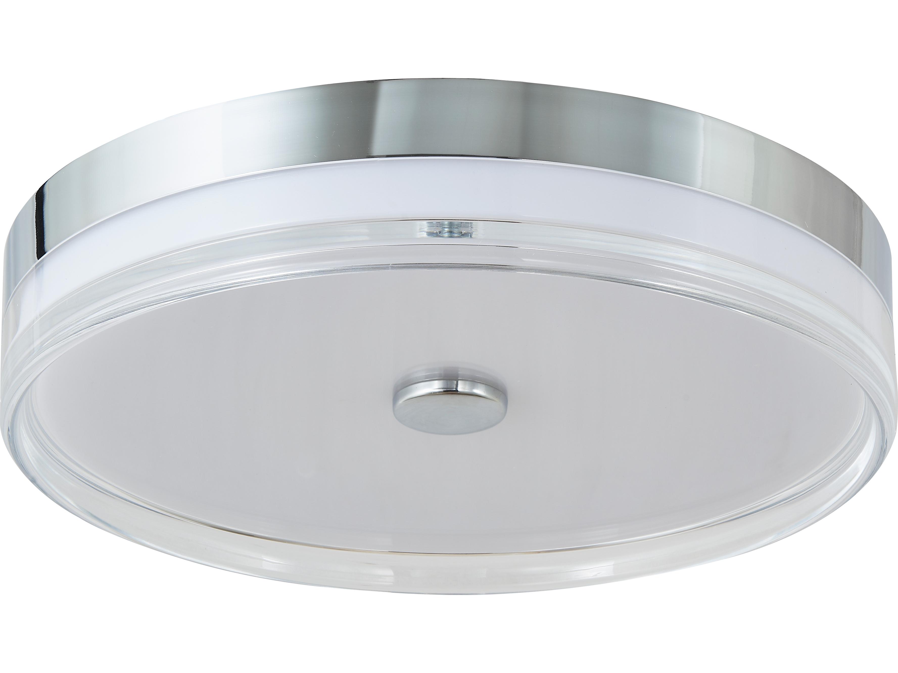 Abra Iris 1-Light Chrome Round Flush Mount