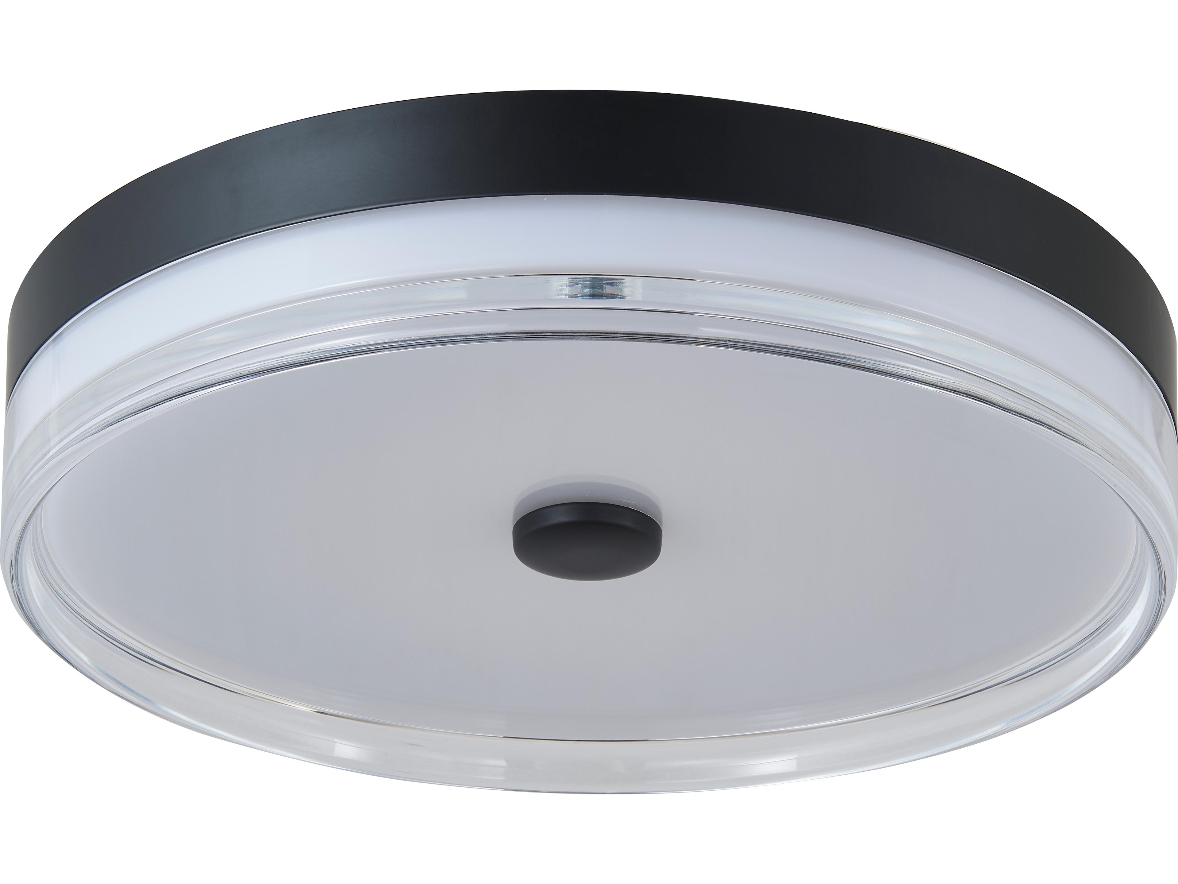 Abra Iris 1-Light Matte Black Round Flush Mount