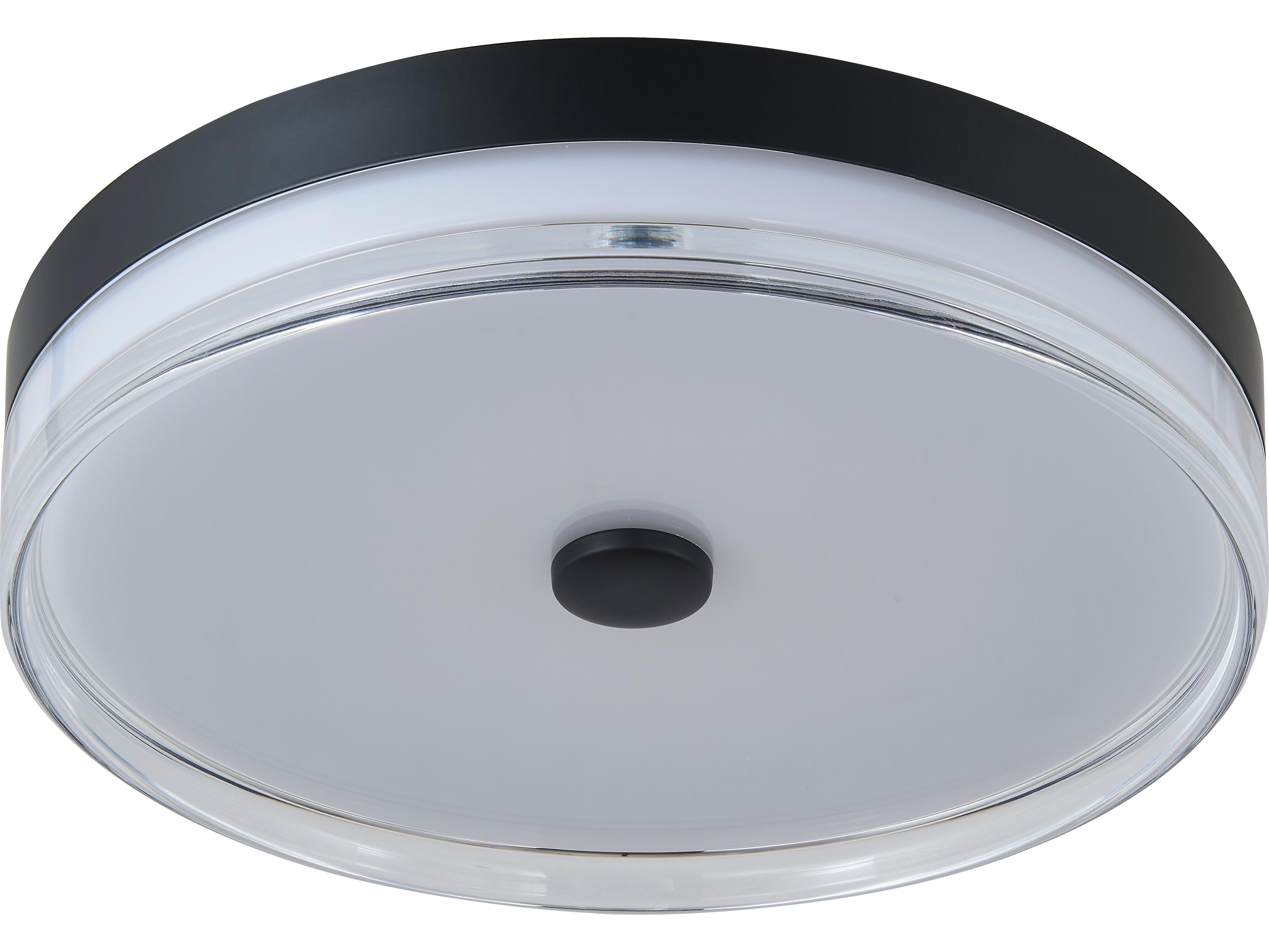 Abra Iris 1-Light Matte Black Round Flush Mount