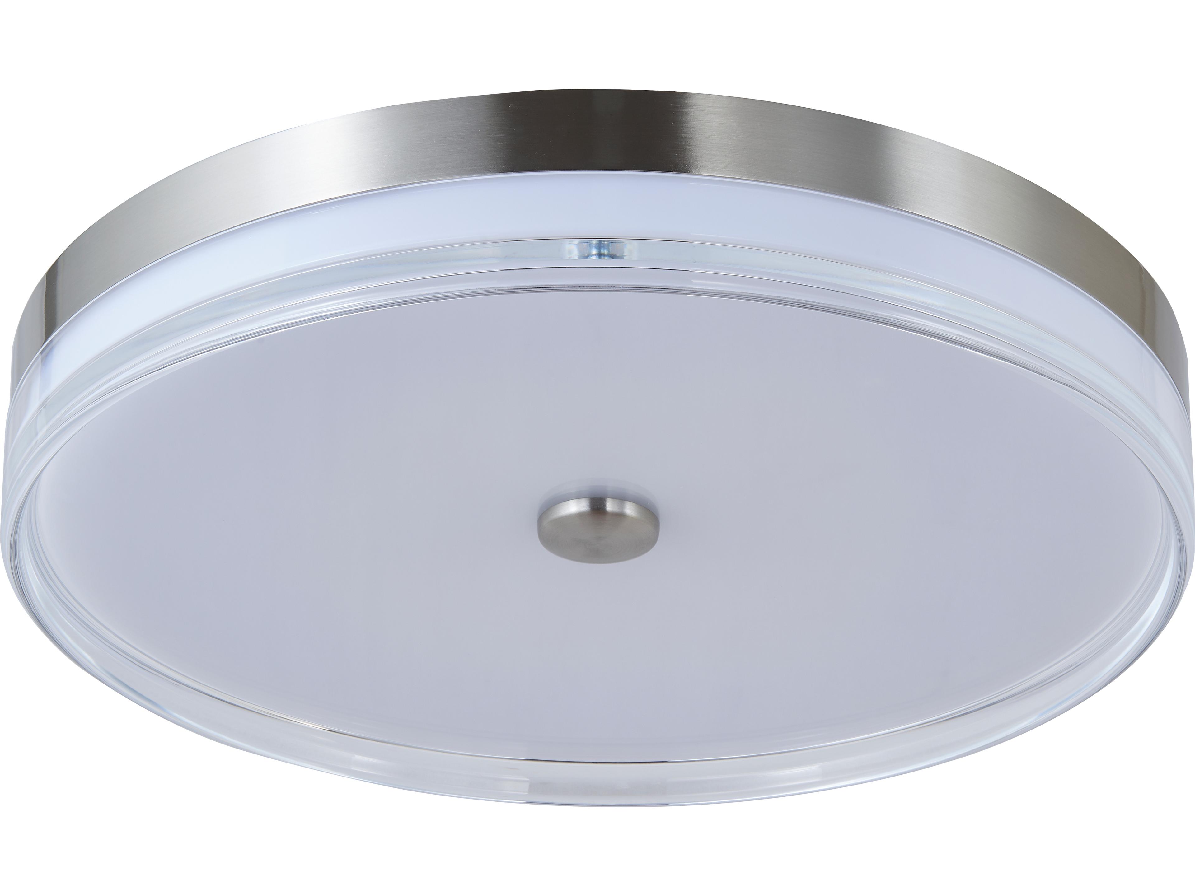 Abra Iris 1-Light Brushed Nickel Round Flush Mount