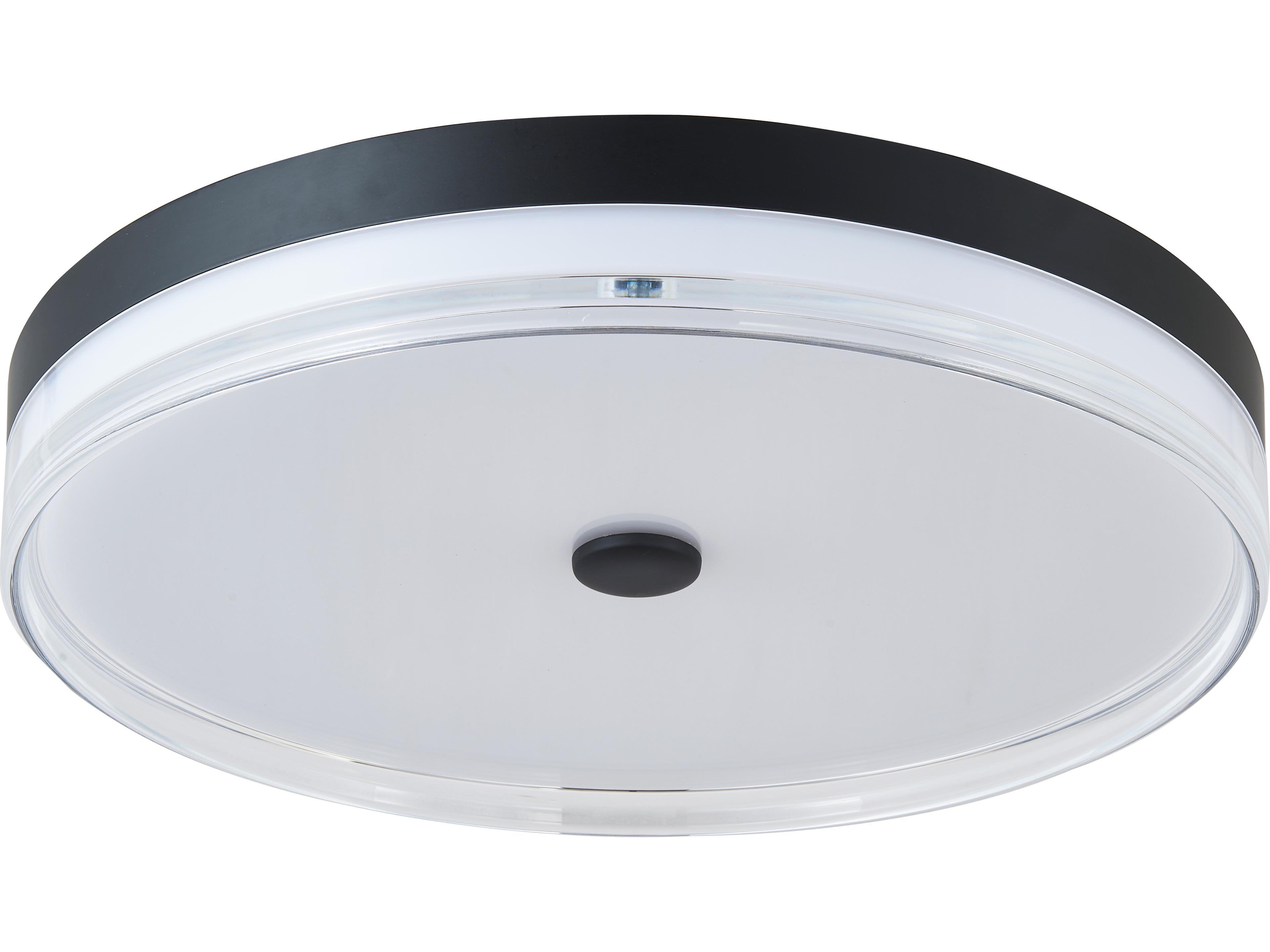 Abra Iris 1-Light Matte Black Round Flush Mount
