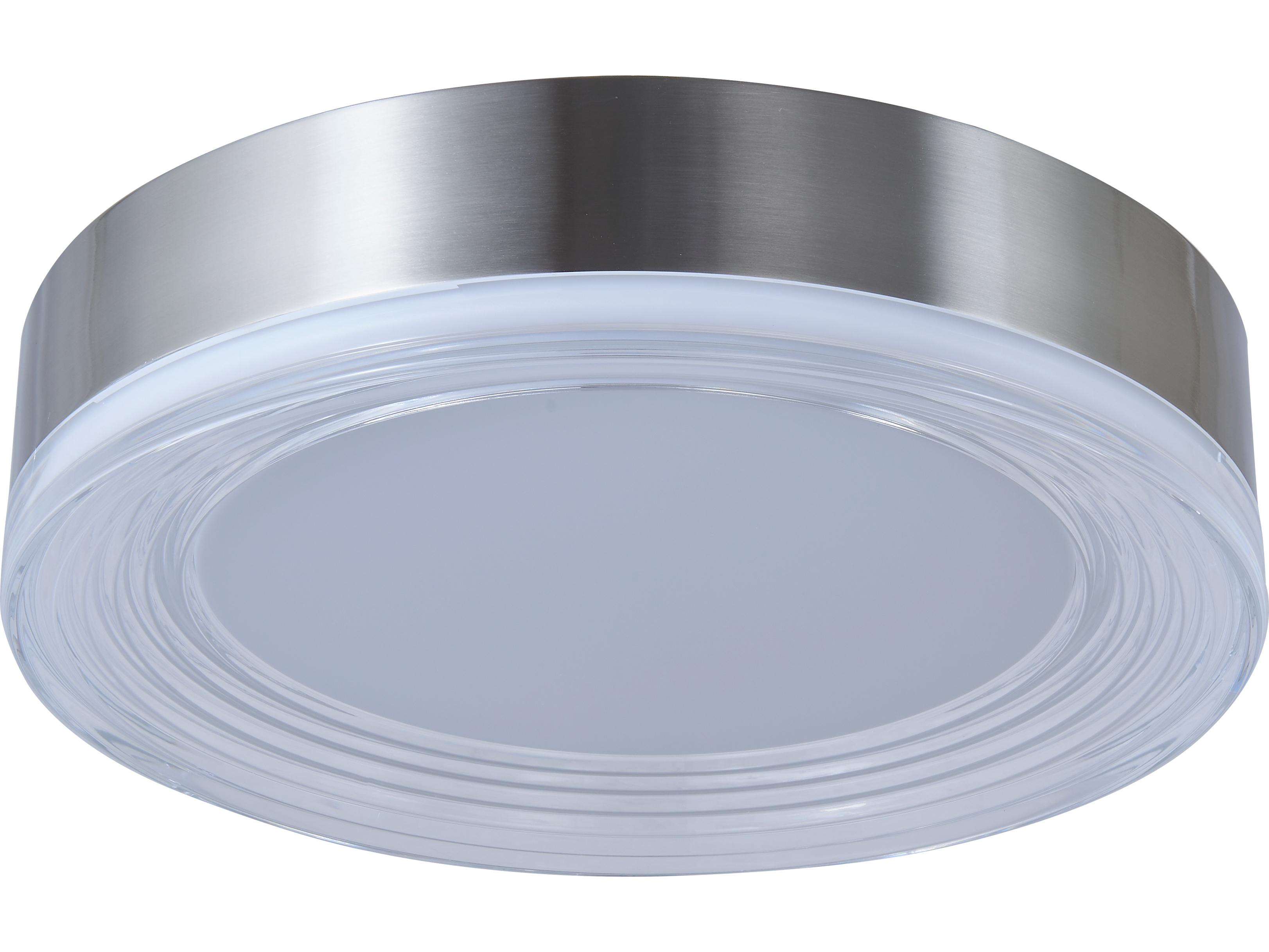 Abra Waves 1-Light Brushed Nickel Round Flush Mount