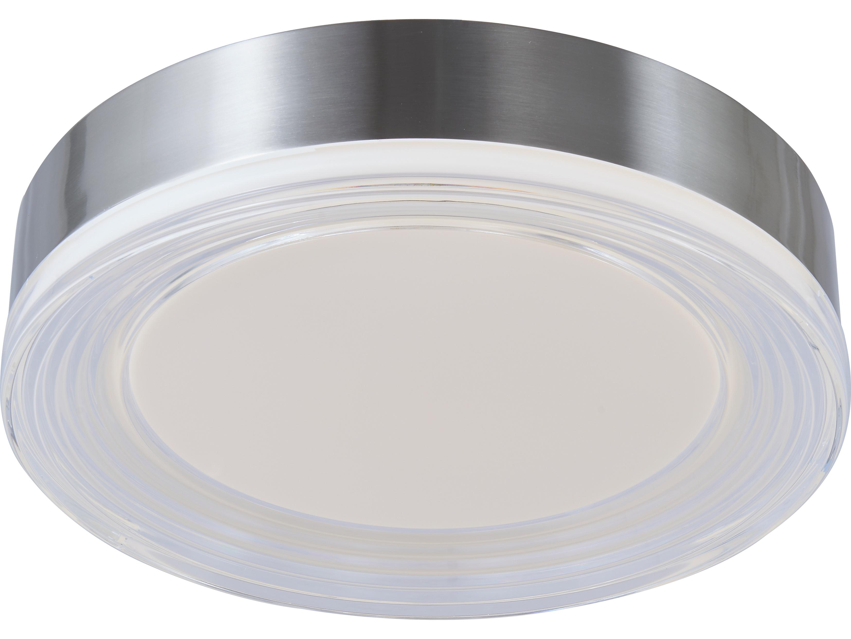 Abra Waves 1-Light Brushed Nickel Round Flush Mount
