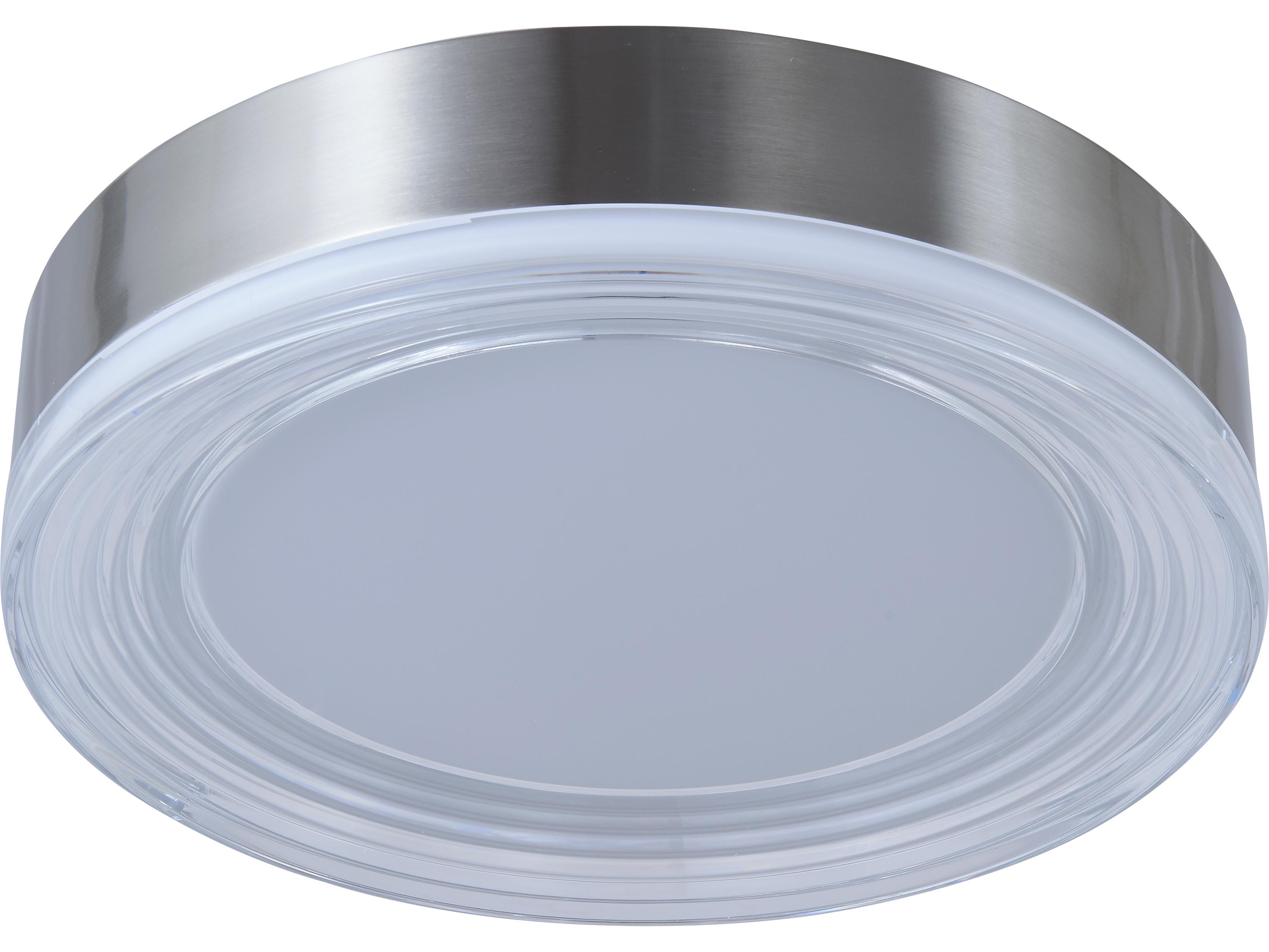 Abra Waves 1-Light Brushed Nickel Round Flush Mount