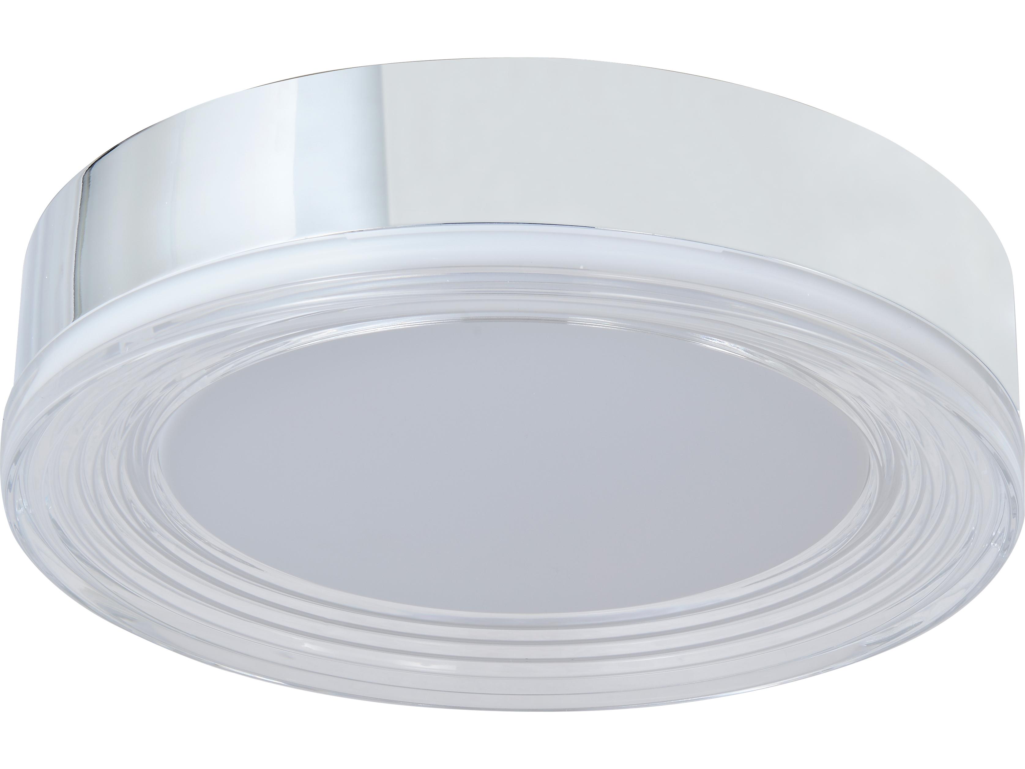 Abra Waves 1-Light Chrome Round Flush Mount