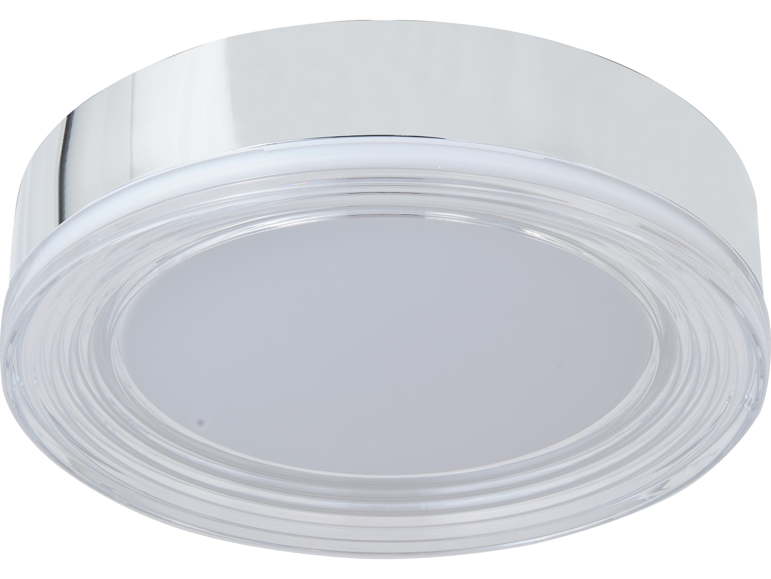 Abra Waves 1-Light Chrome Round Flush Mount