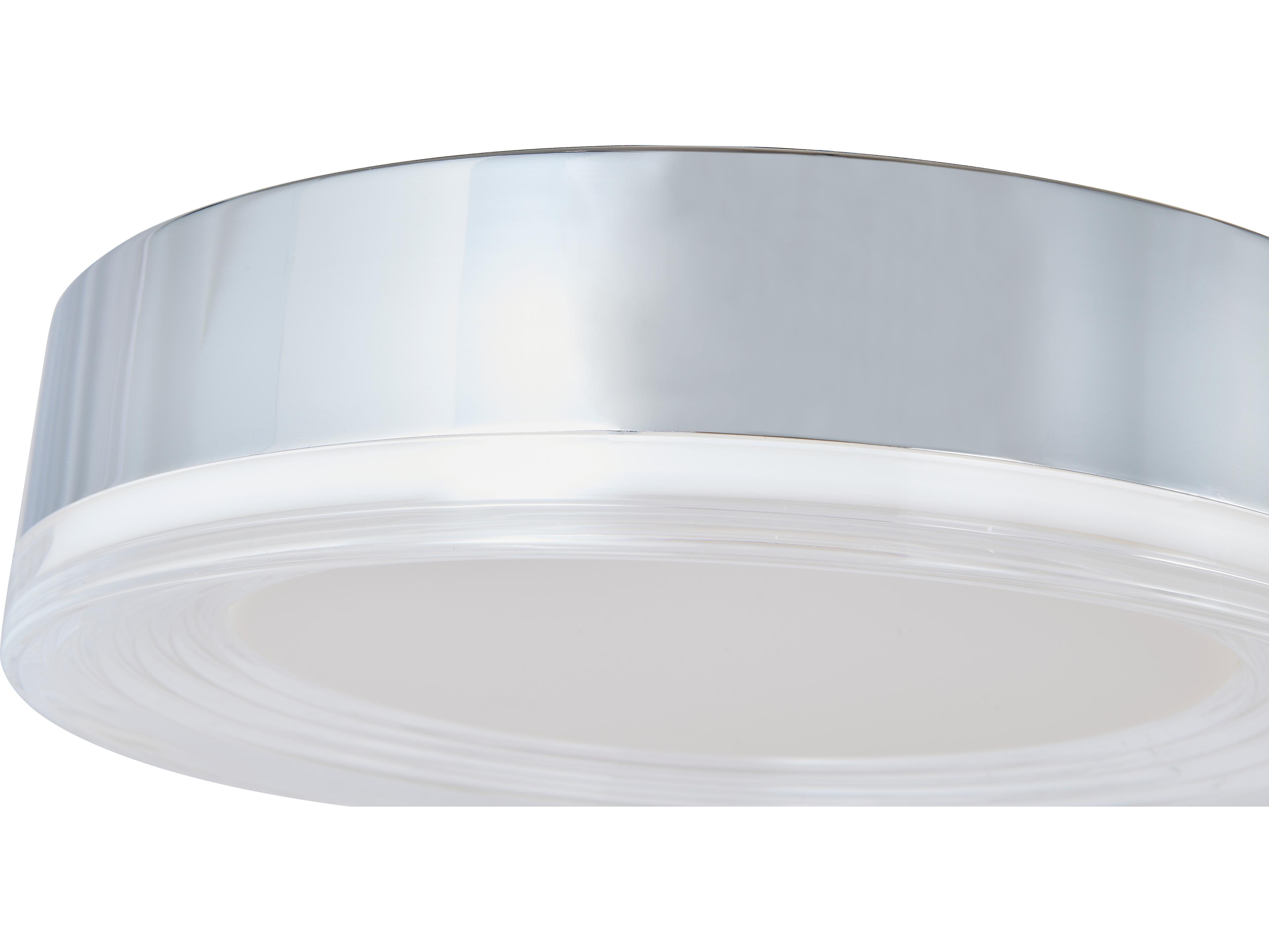 Abra Waves 1-Light Chrome Round Flush Mount