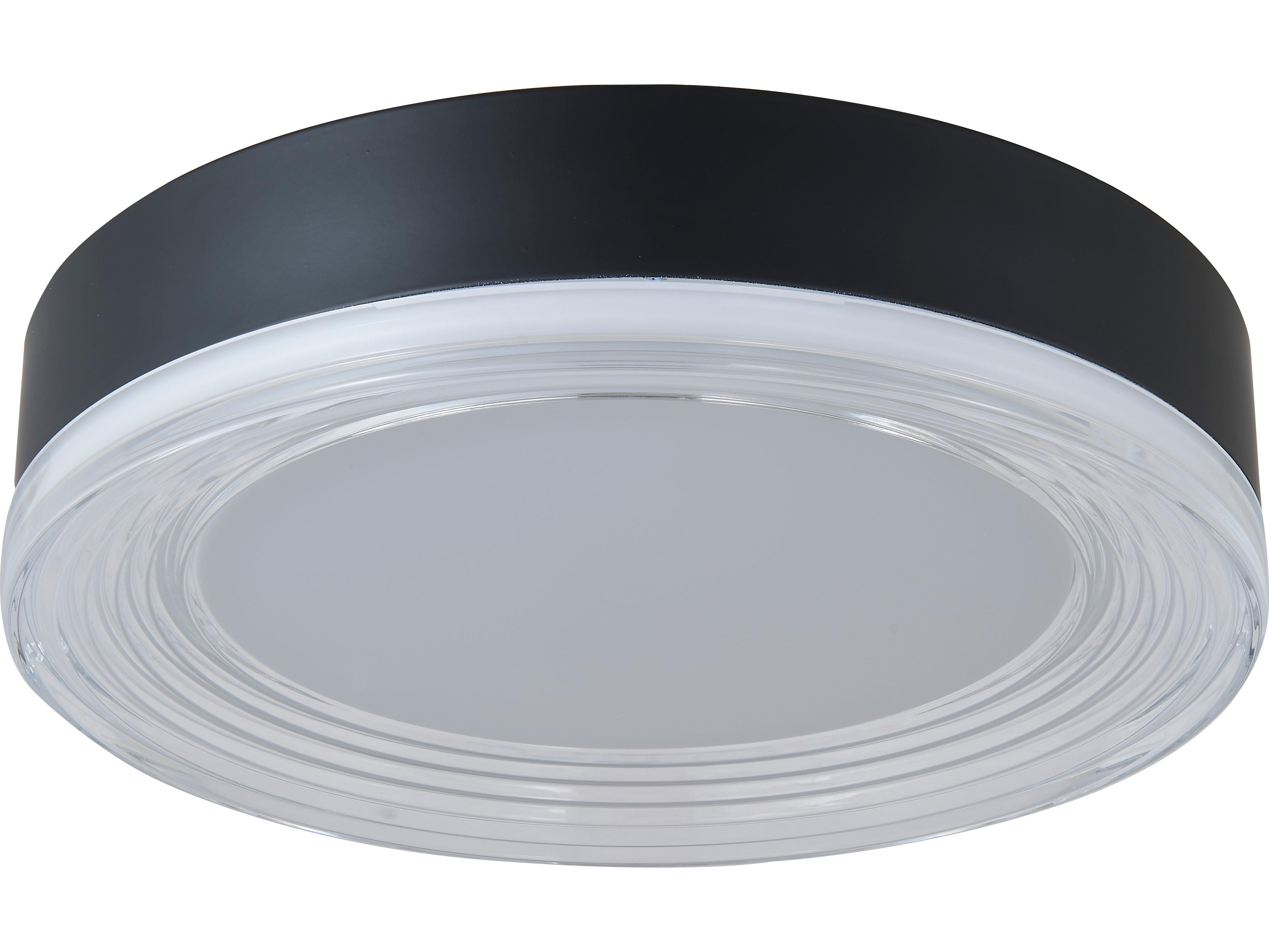 Abra Waves 1-Light Matte Black Round Flush Mount