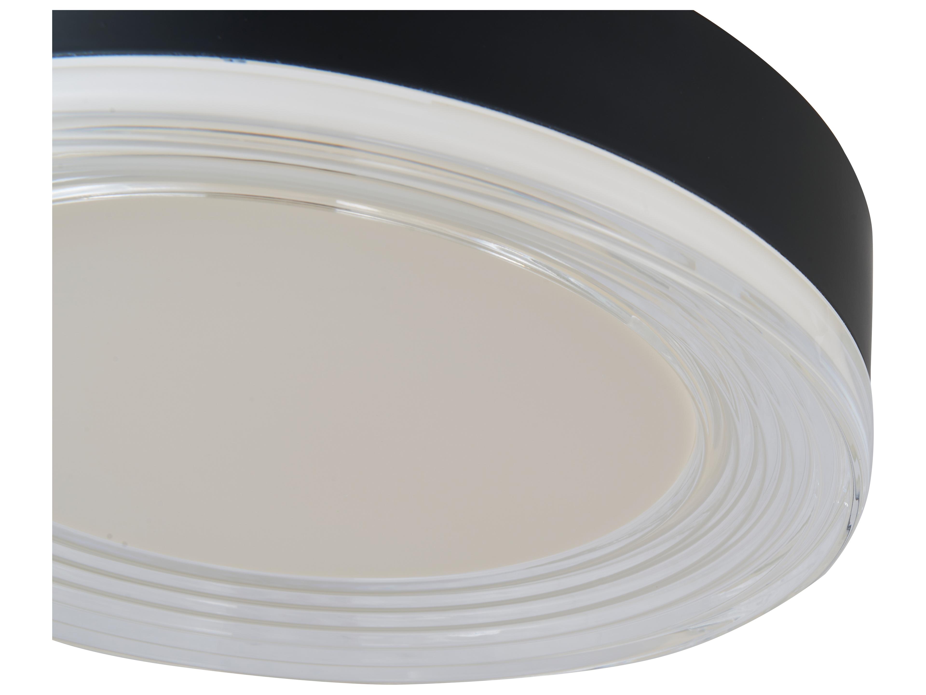 Abra Waves 1-Light Matte Black Round Flush Mount