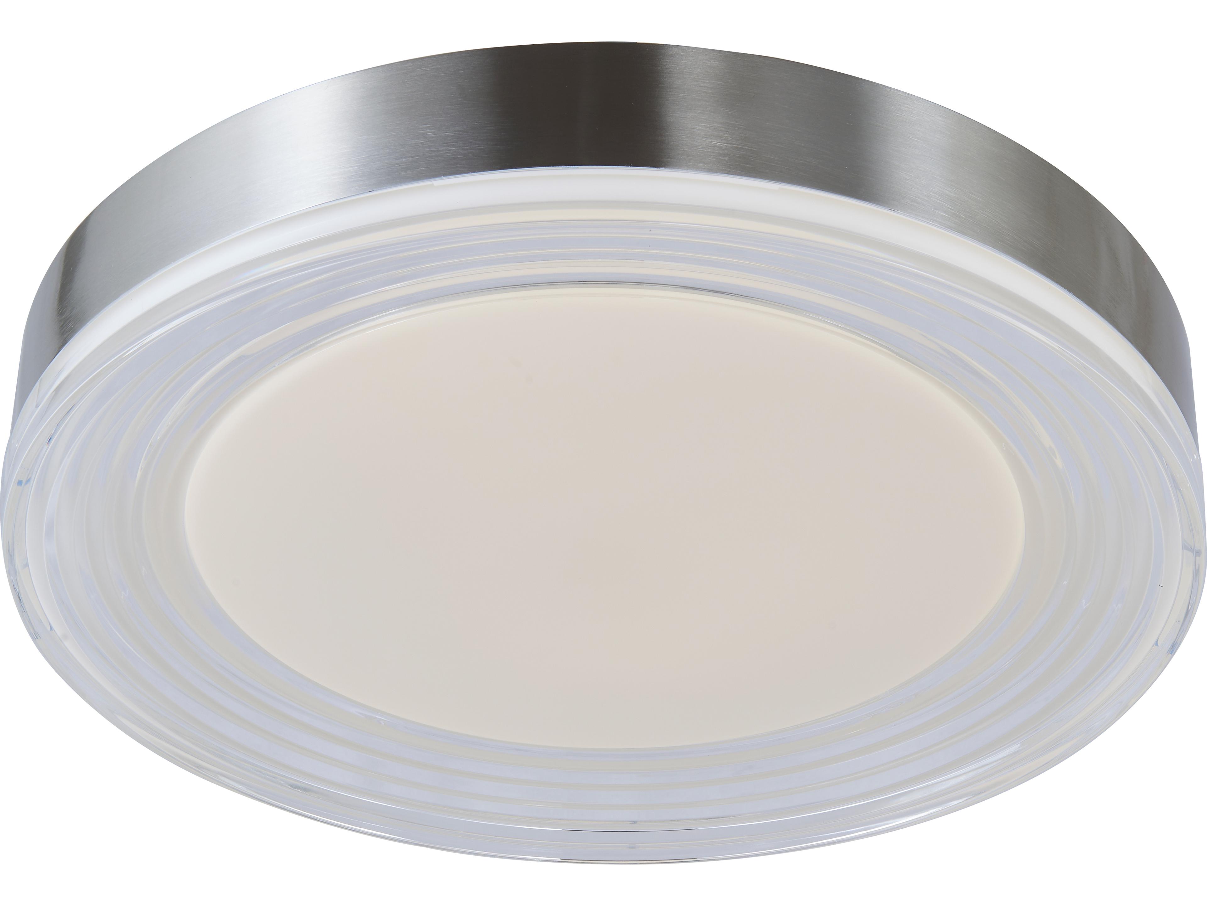 Abra Waves 1-Light Brushed Nickel Round Flush Mount