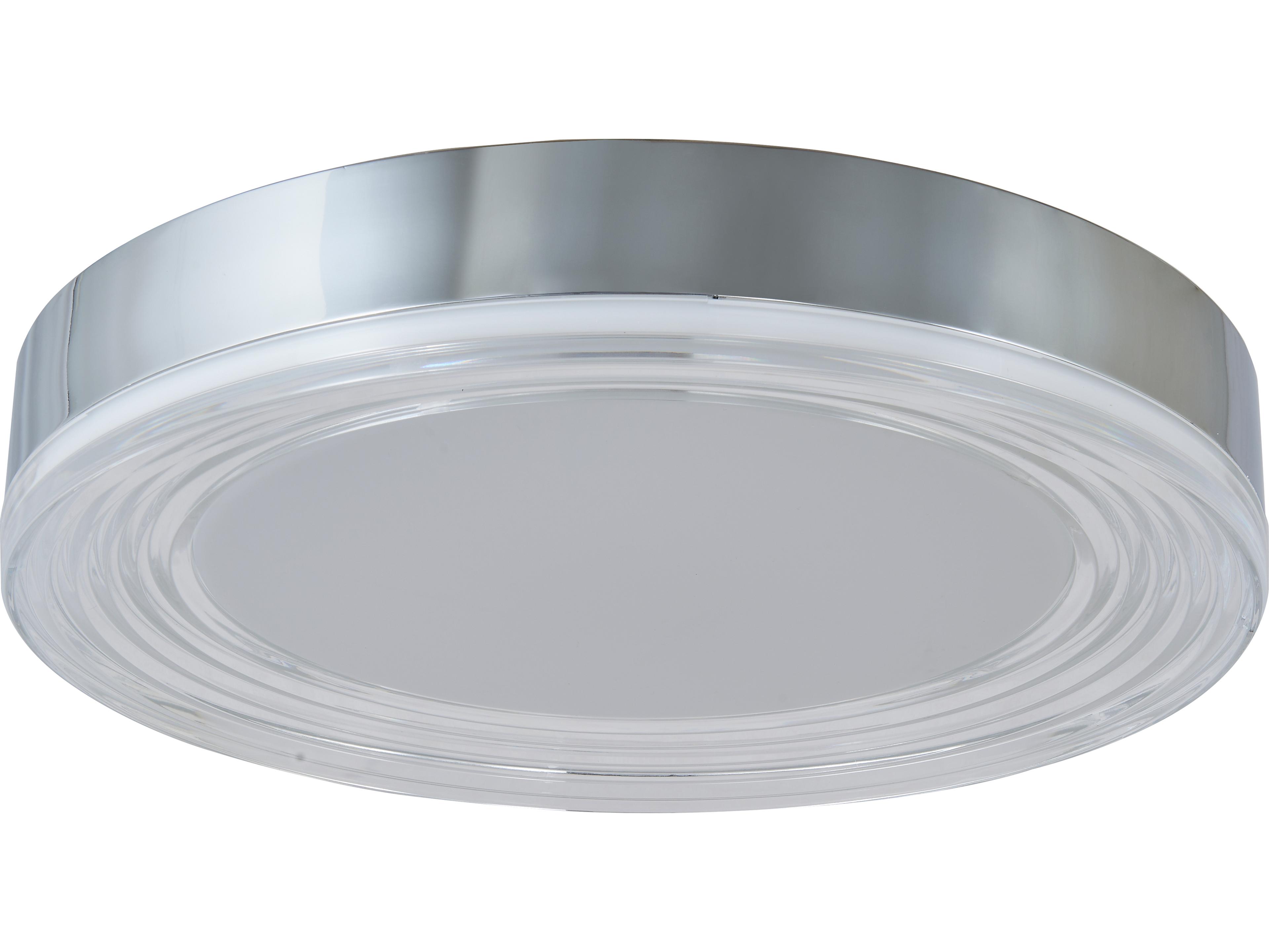 Abra Waves 1-Light Chrome Round Flush Mount