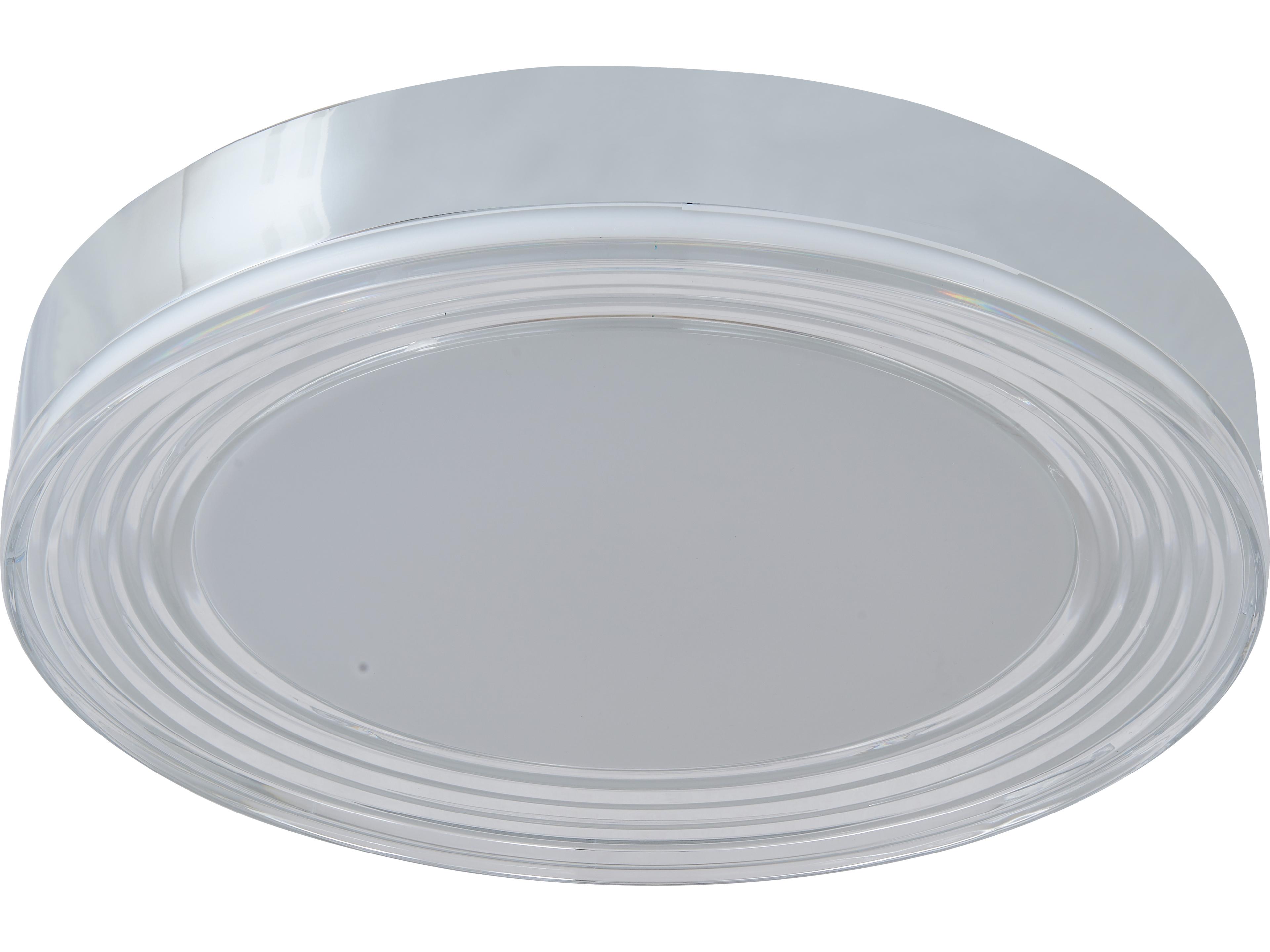 Abra Waves 1-Light Chrome Round Flush Mount