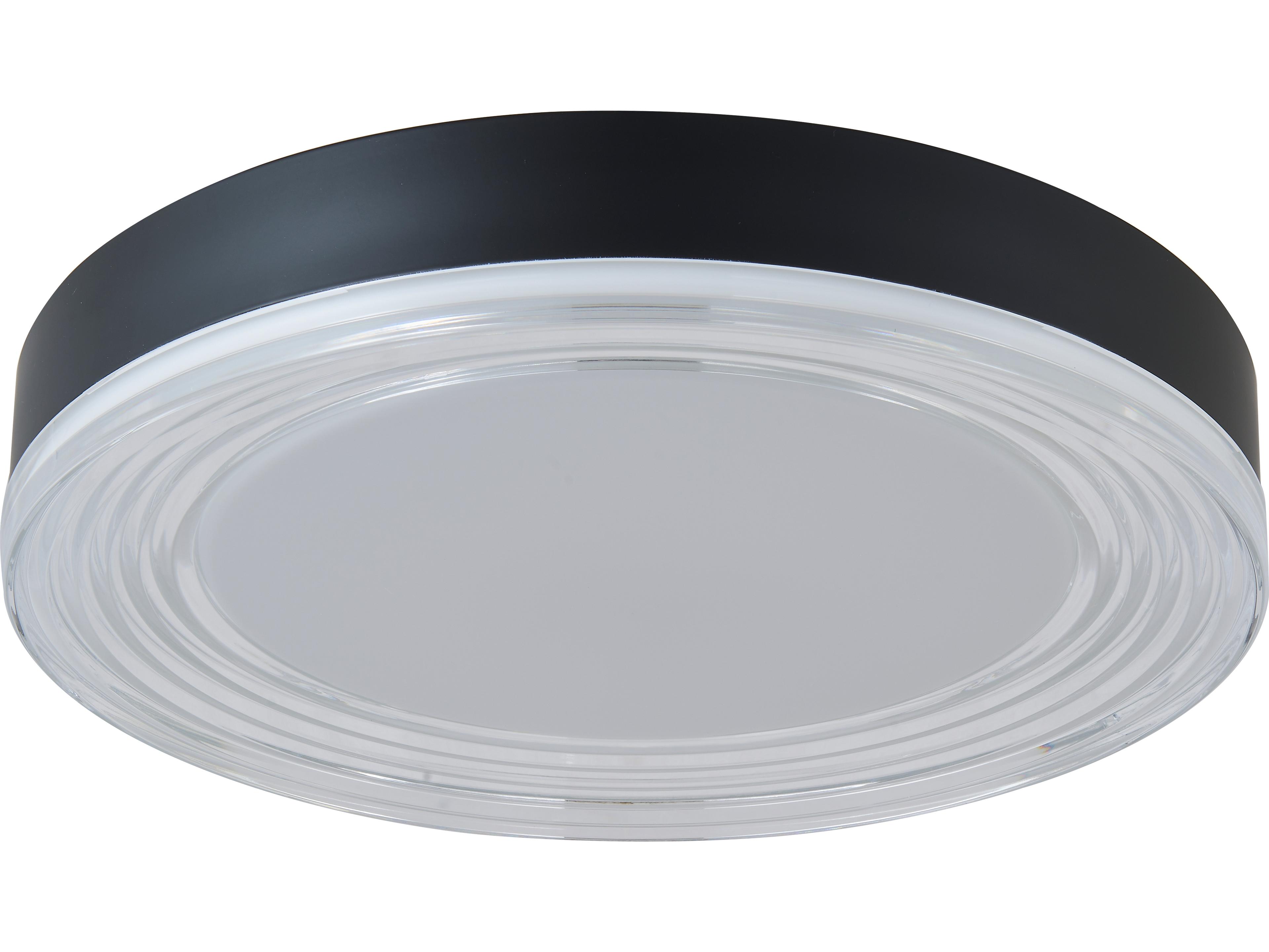 Abra Waves 1-Light Matte Black Round Flush Mount