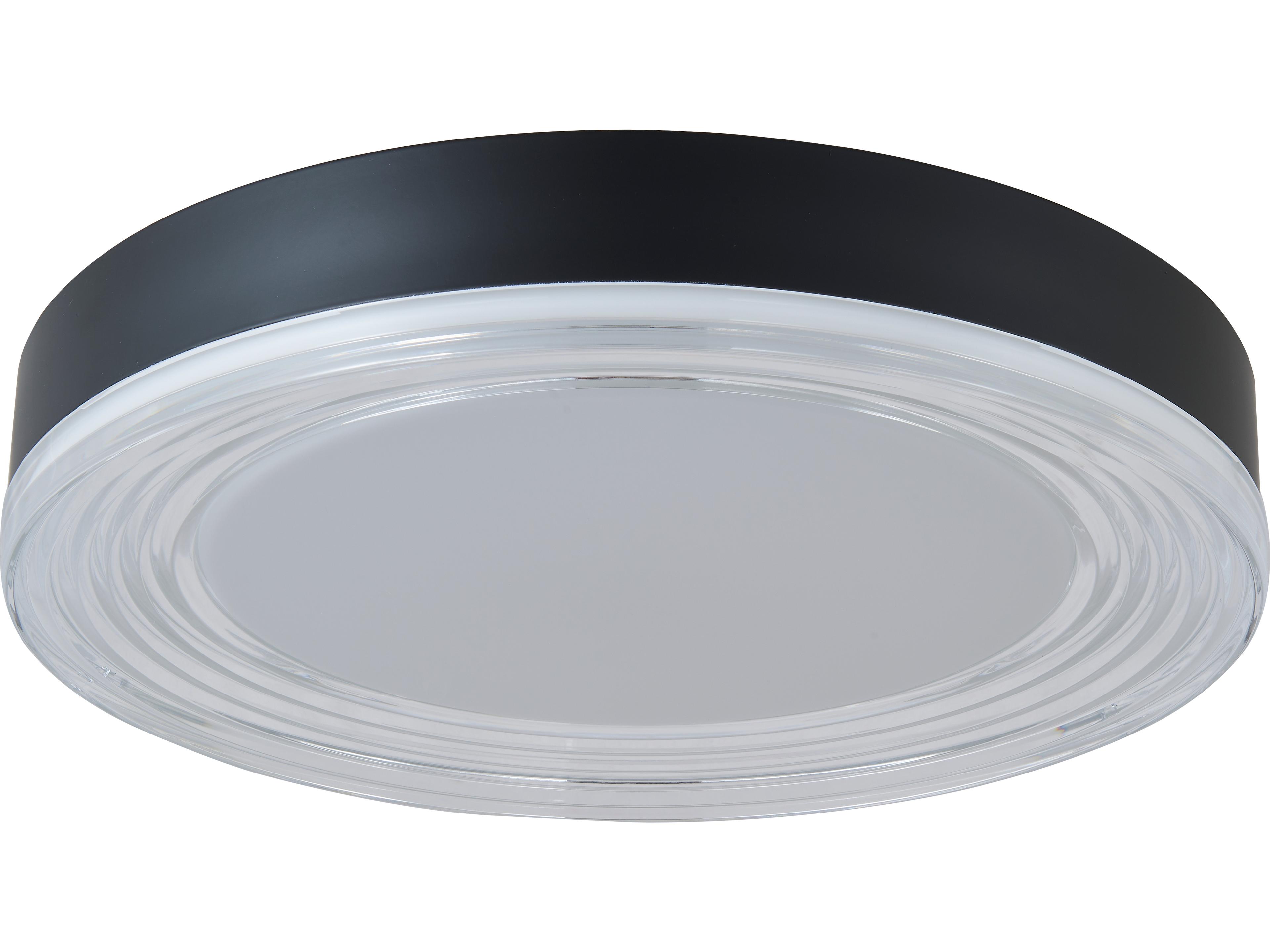 Abra Waves 1-Light Matte Black Round Flush Mount