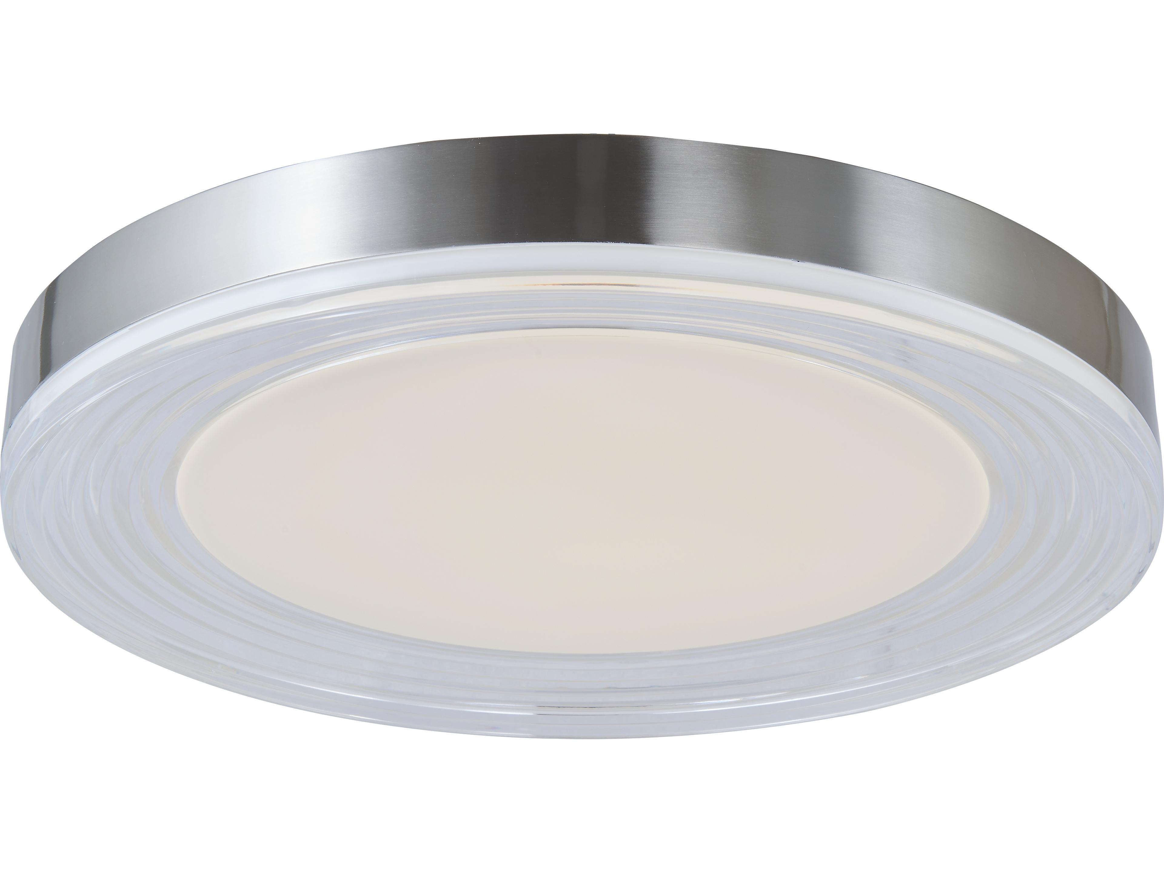 Abra Waves 1-Light Brushed Nickel Round Flush Mount