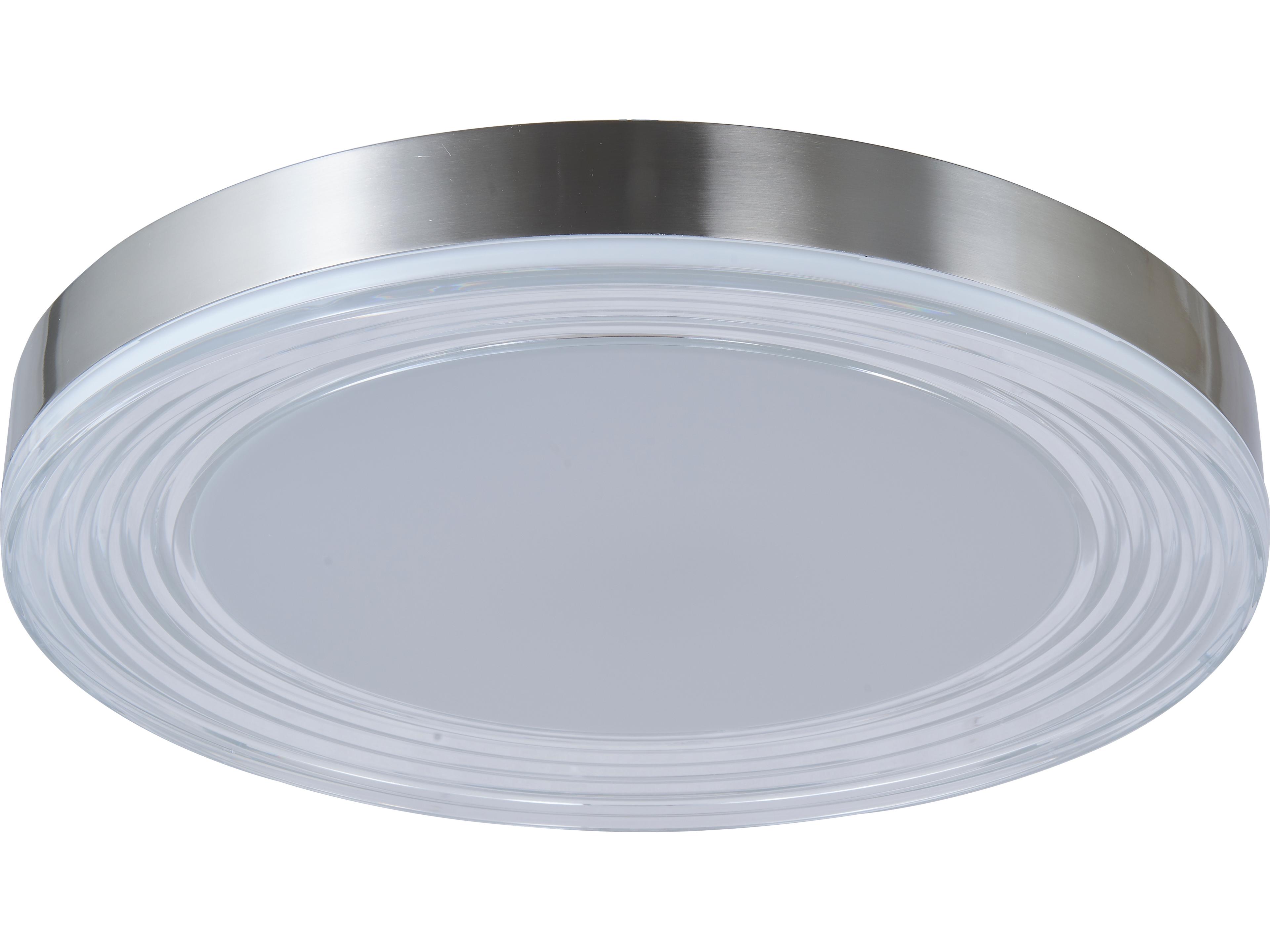 Abra Waves 1-Light Brushed Nickel Round Flush Mount