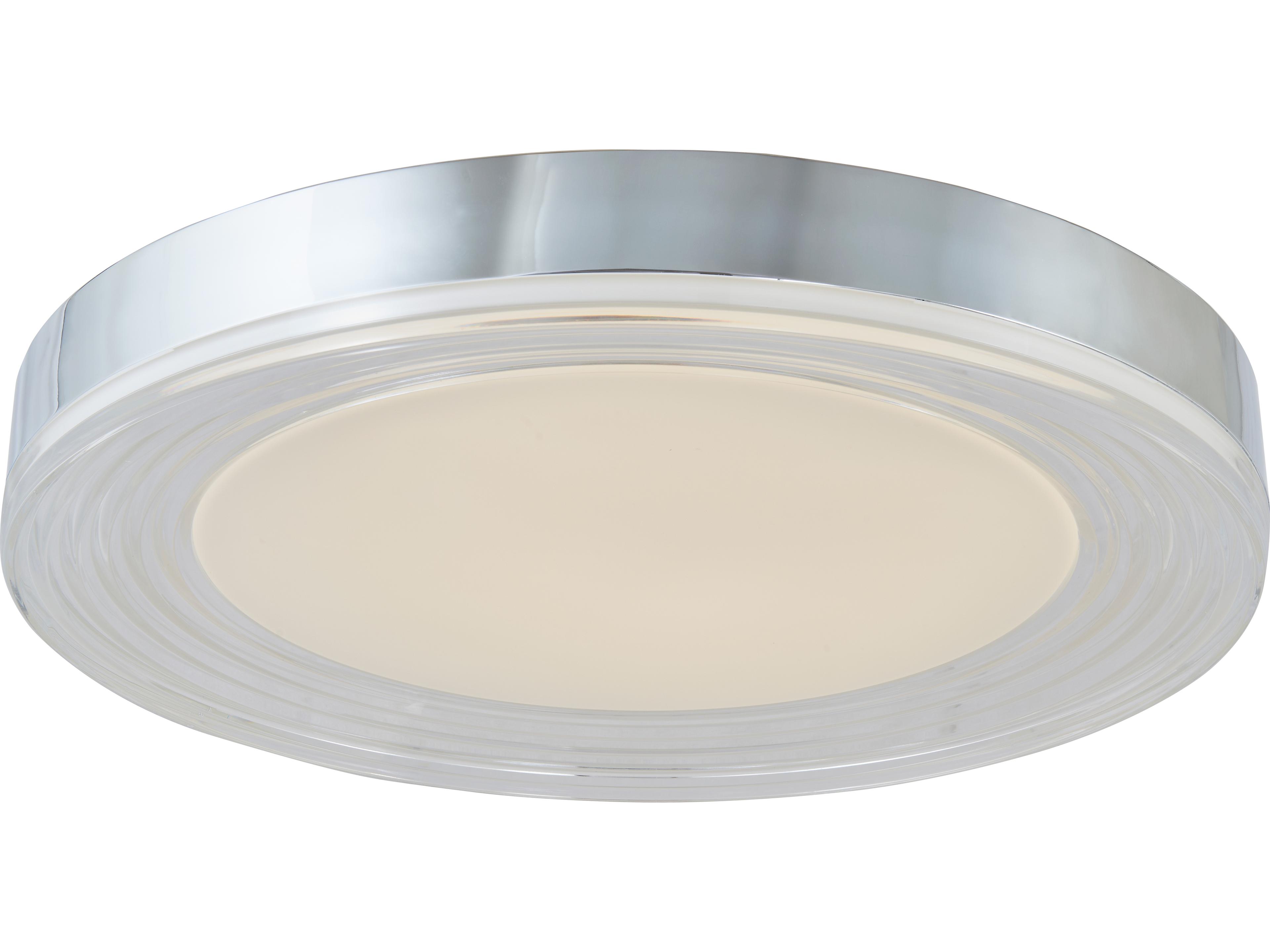 Abra Waves 1-Light Chrome Round Flush Mount