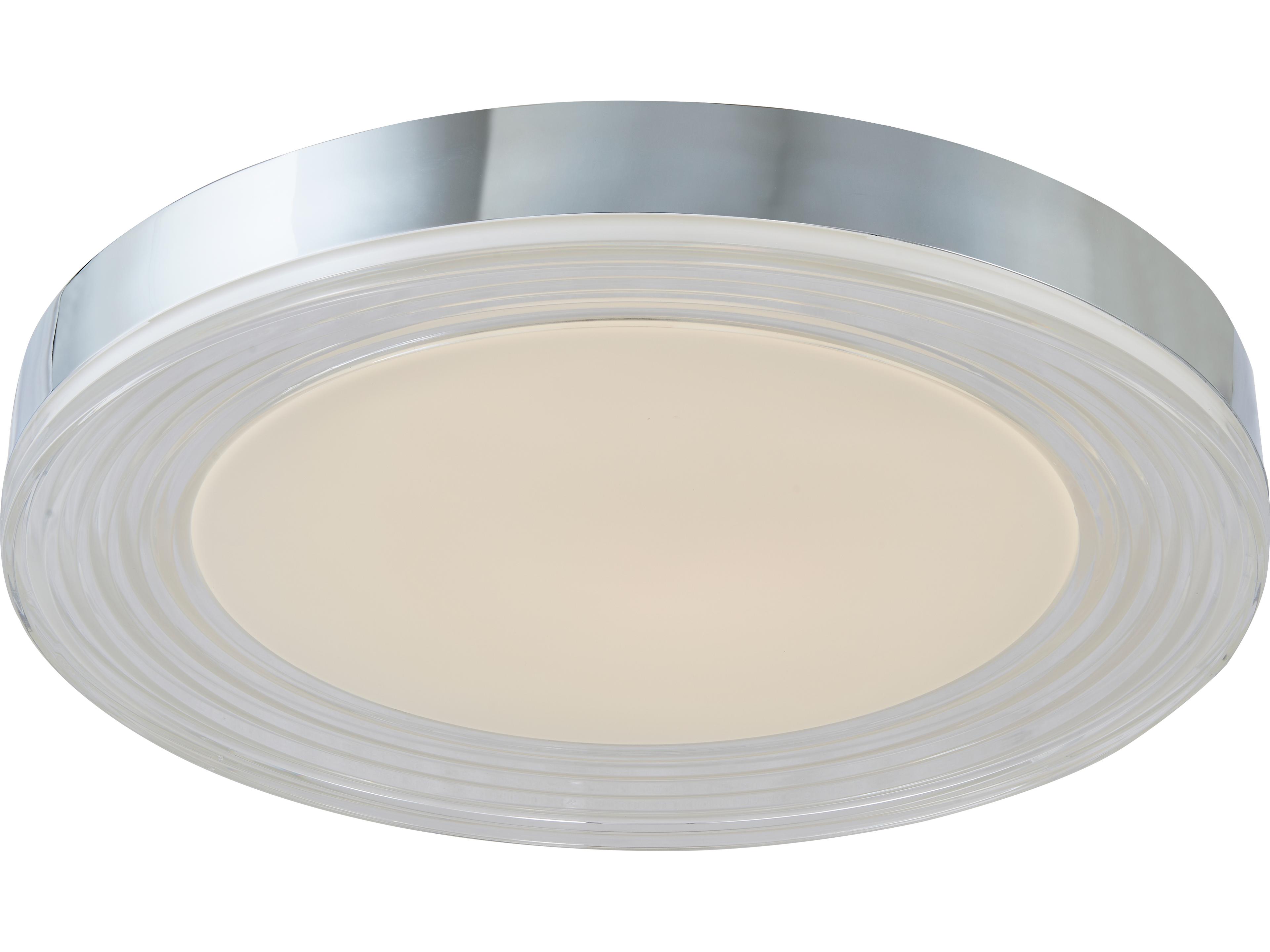 Abra Waves 1-Light Chrome Round Flush Mount