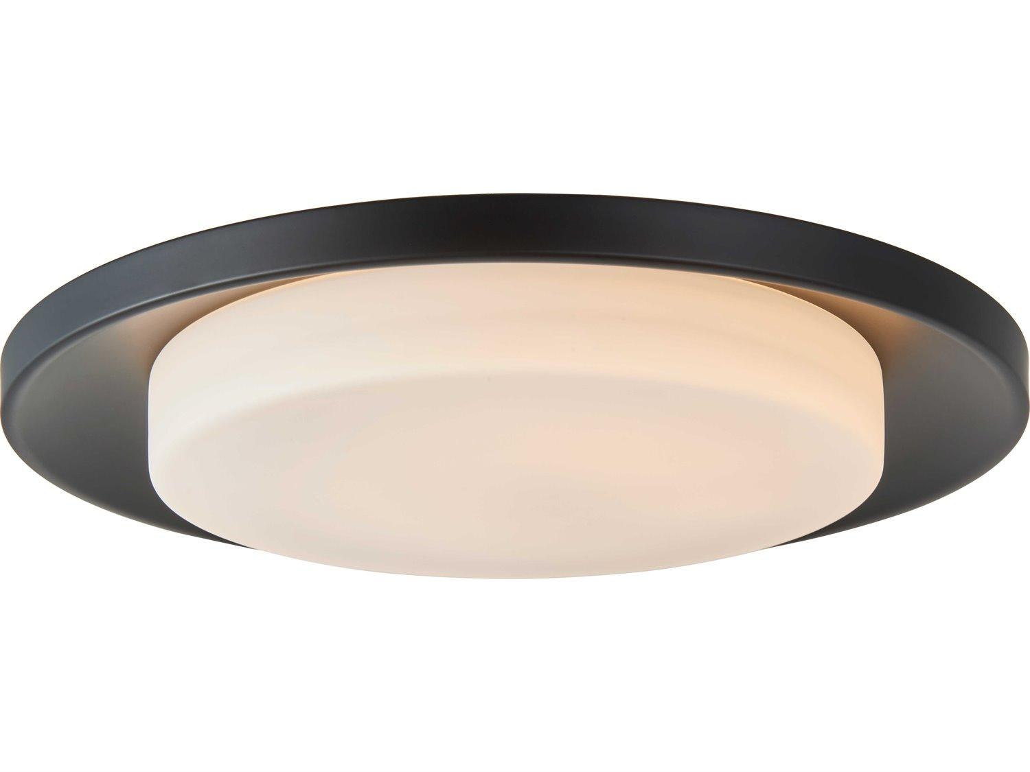 Abra Toto 1-Light Matte Black Round Flush Mount